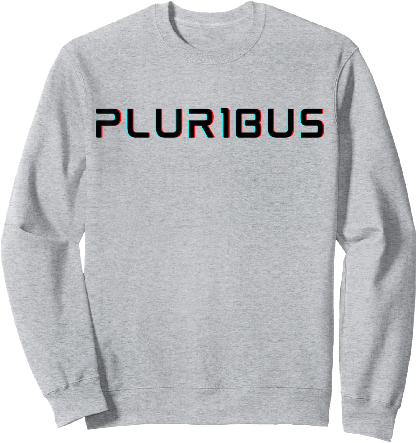 E Pluribus Unum Glitch Text Anaglyph Cyberpunk & Vaporwave Sweatshirt - Sweatshirt | Ash