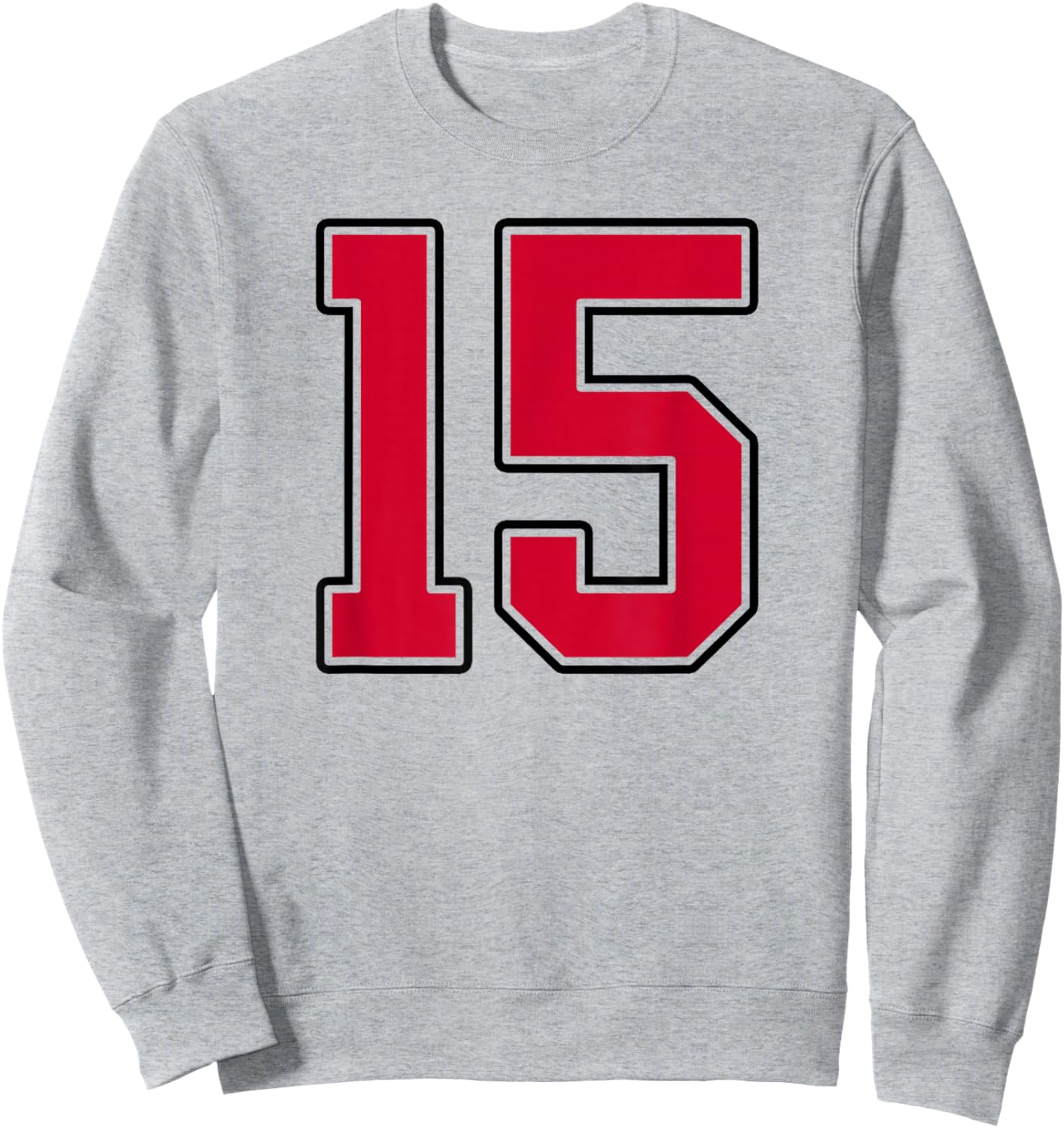Red and Black Number 15 Jersey Player Uniform #15 Sweatshirt - Sweatshirt | Ash