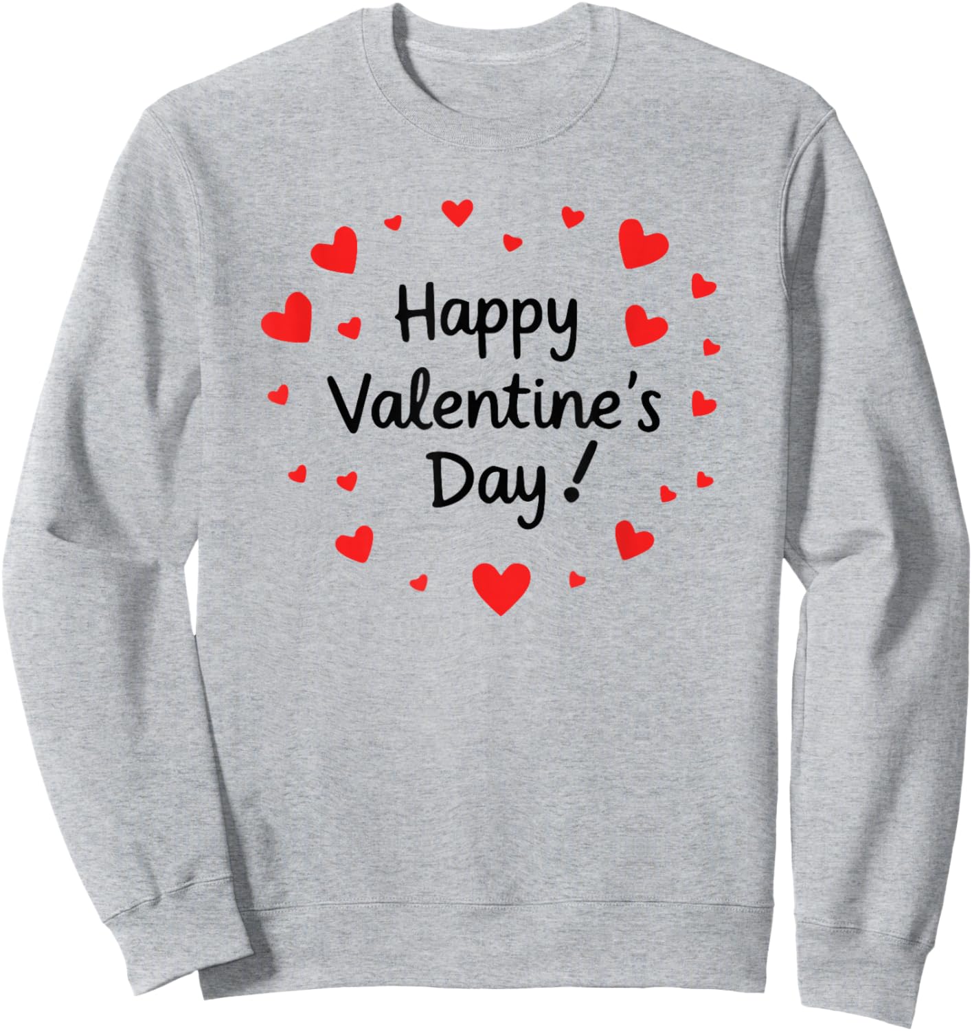 Simple Text and Hearts Valentine's Day Sweatshirt - Sweatshirt | Ash