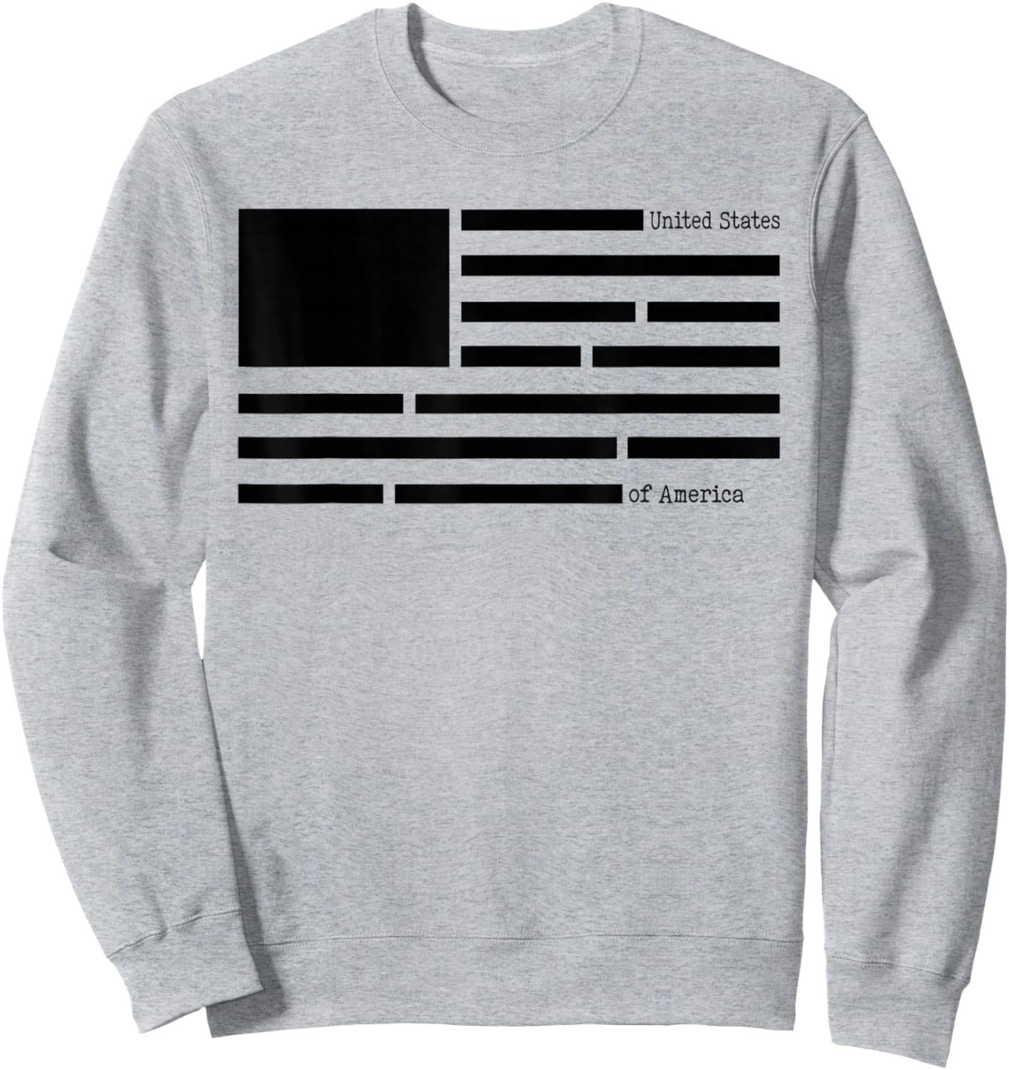 United States of America Document Censored File USA Flag Sweatshirt - Sweatshirt | Ash