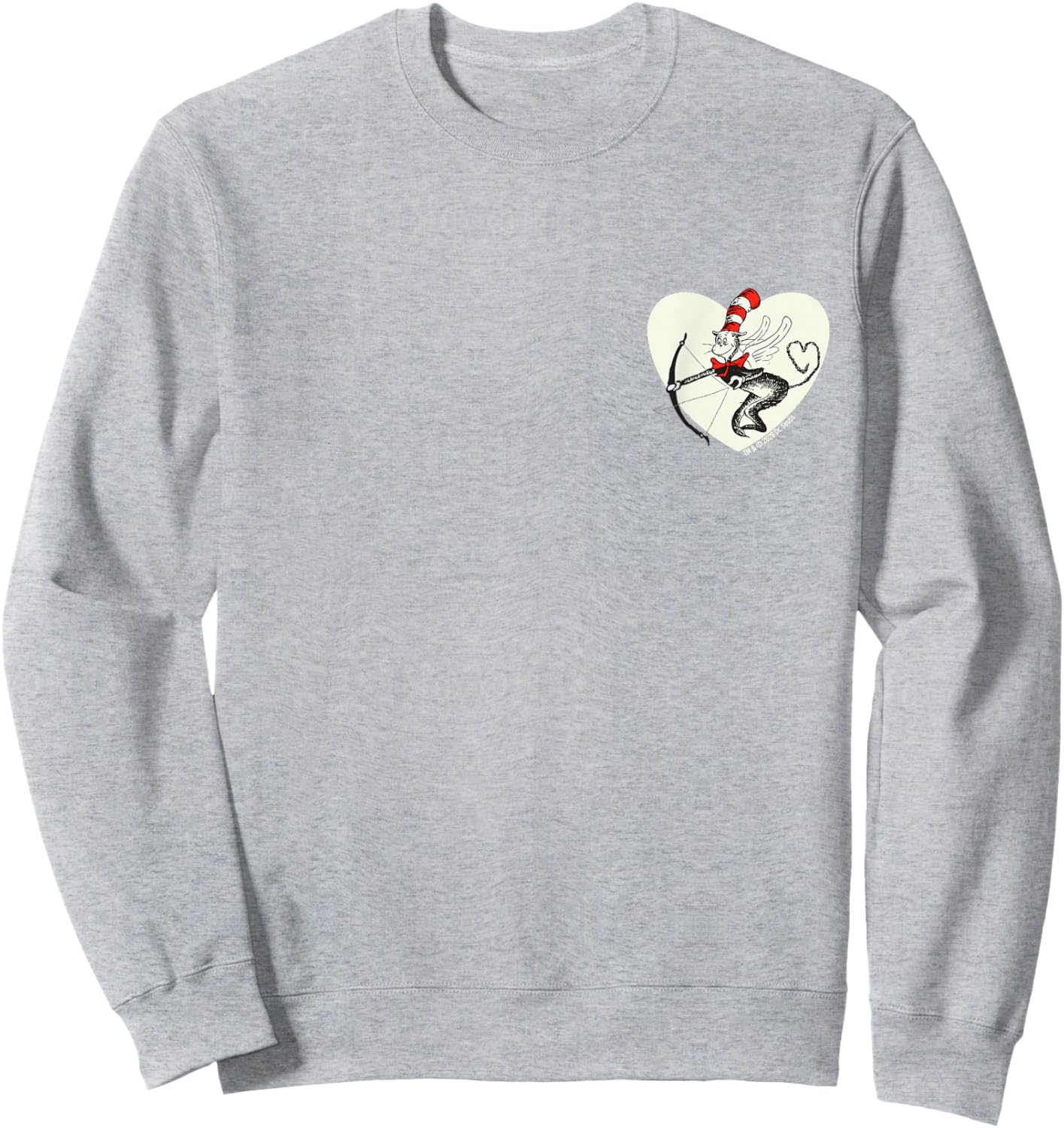 Dr. Seuss Cat in The Hat Love Officially Licensed Sweatshirt - Sweatshirt | Ash