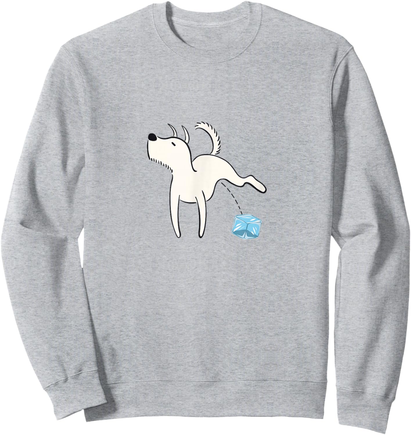 Anti Ice Funny Dog Ice Cube Sweatshirt - Sweatshirt | Ash