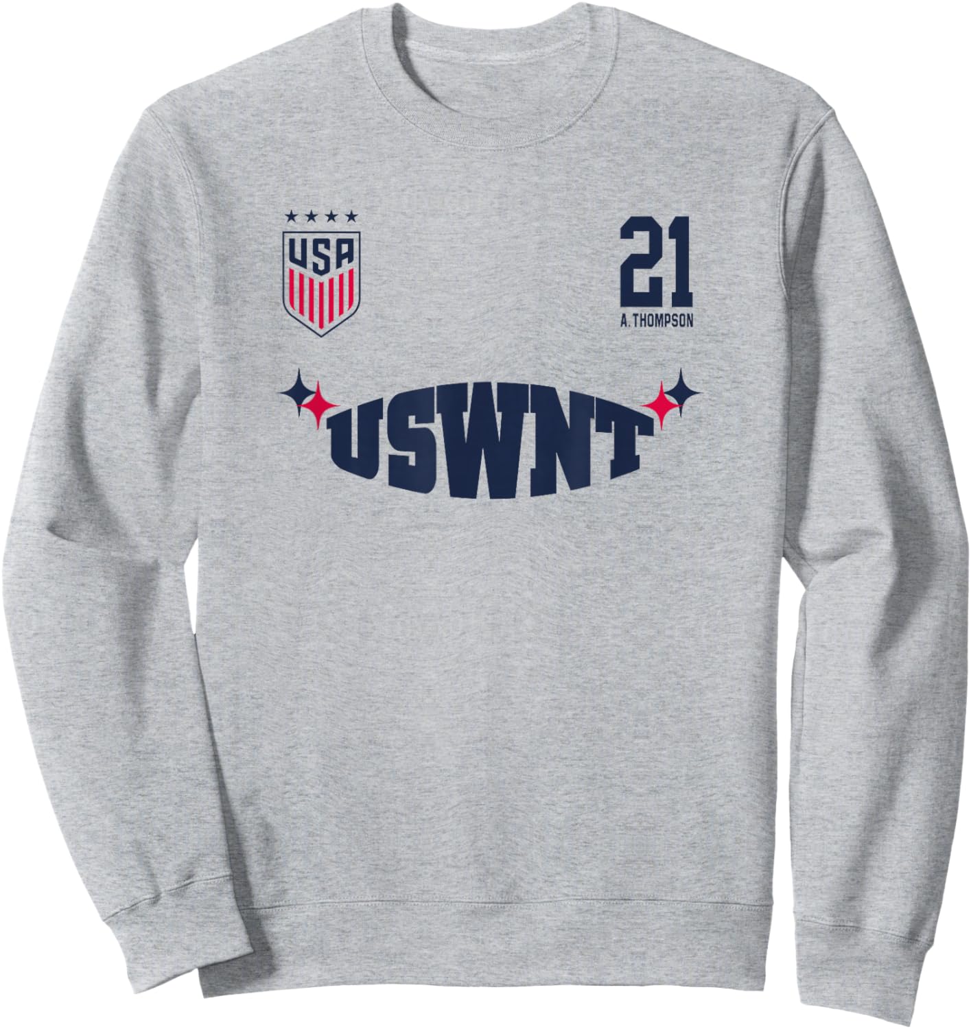 Alyssa Thompson 21 White USWNT Officially Licensed Sweatshirt - Sweatshirt | Ash