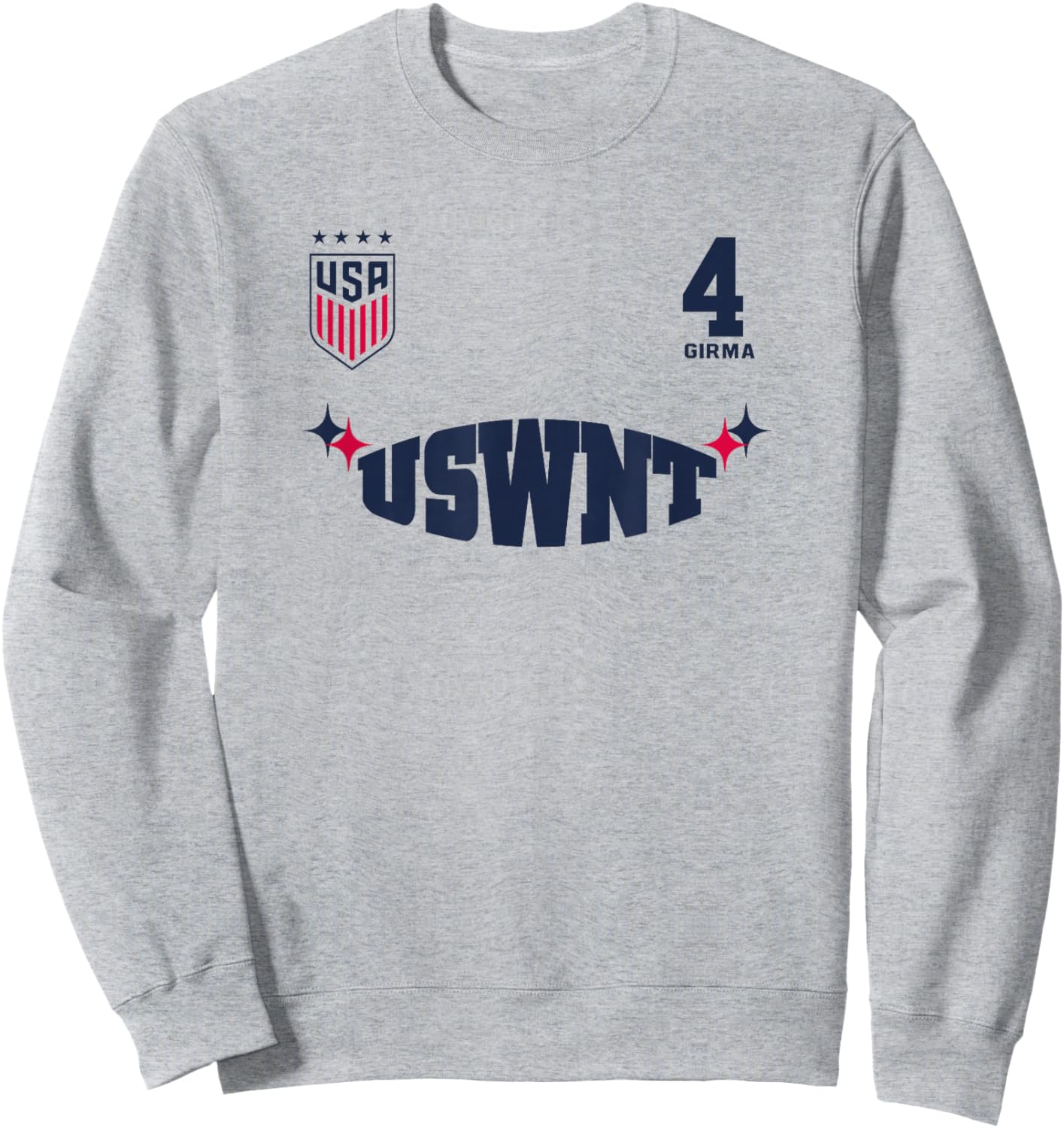Naomi Girma 12 White USWNT Officially Licensed Sweatshirt - Sweatshirt | Ash