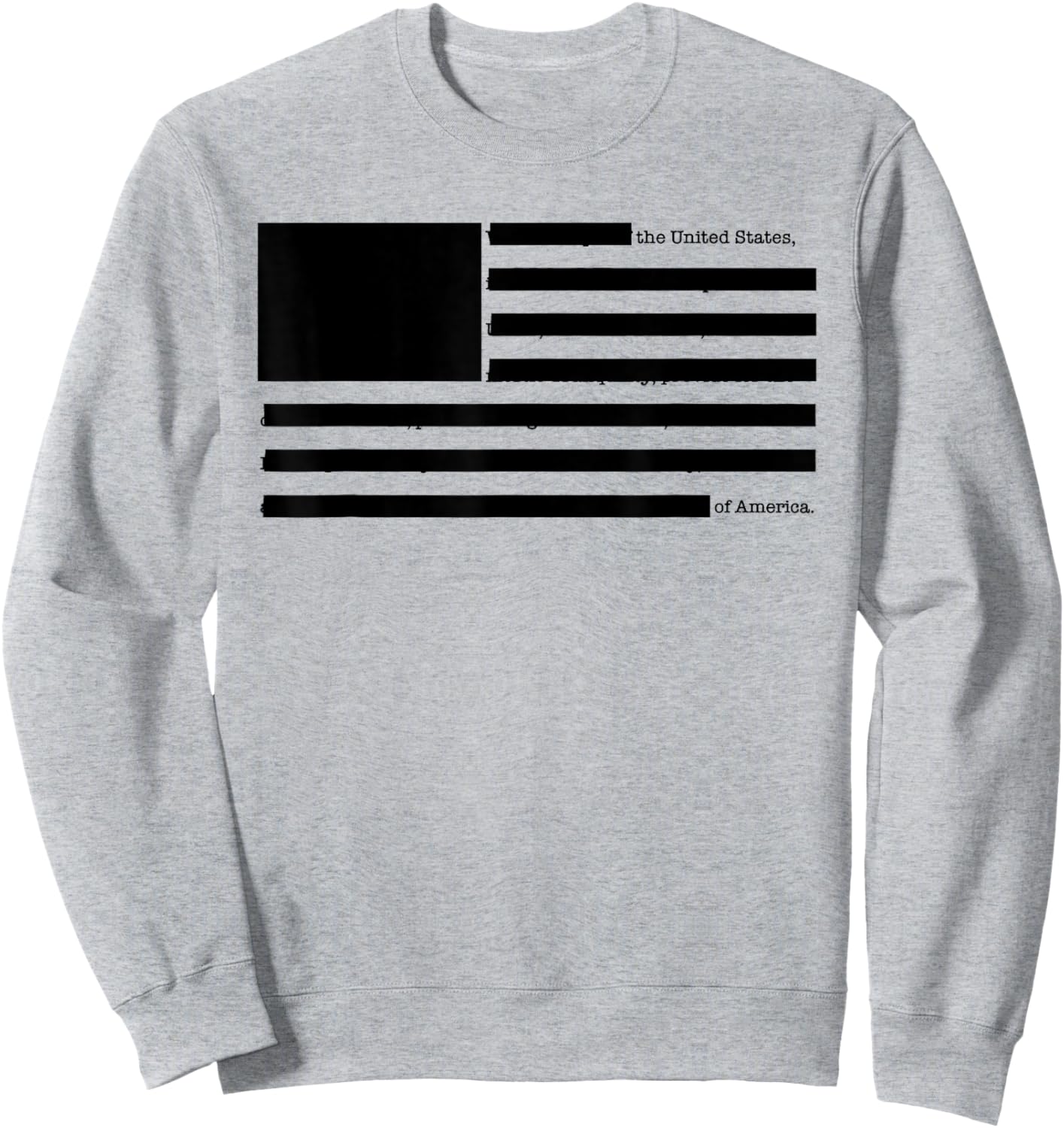 Redacted American Flag Censored USA Satire Sweatshirt - Sweatshirt | Ash