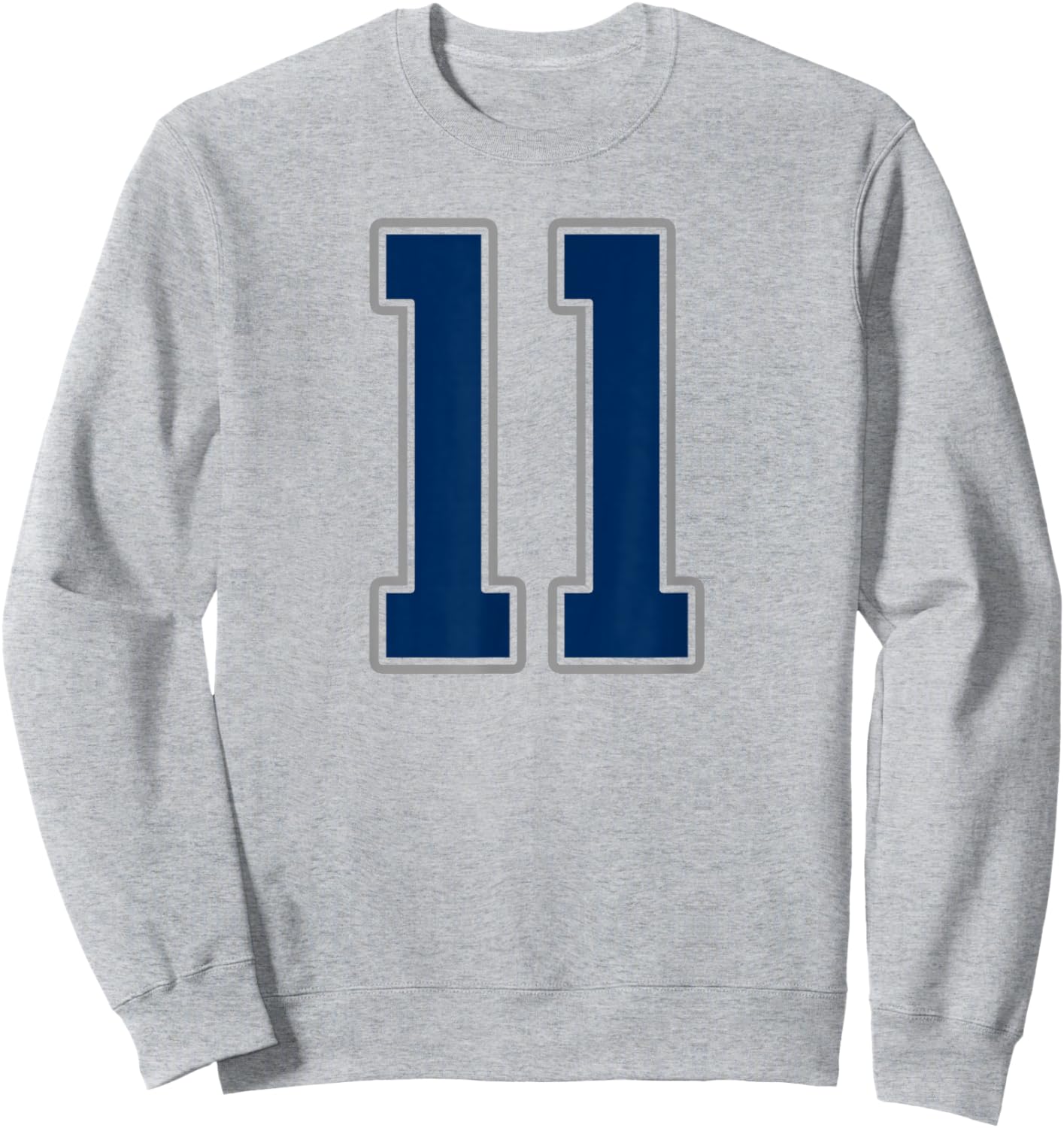 Navy Blue Silver Number 11 Jersey Player Uniform #11 Sweatshirt - Sweatshirt | Ash