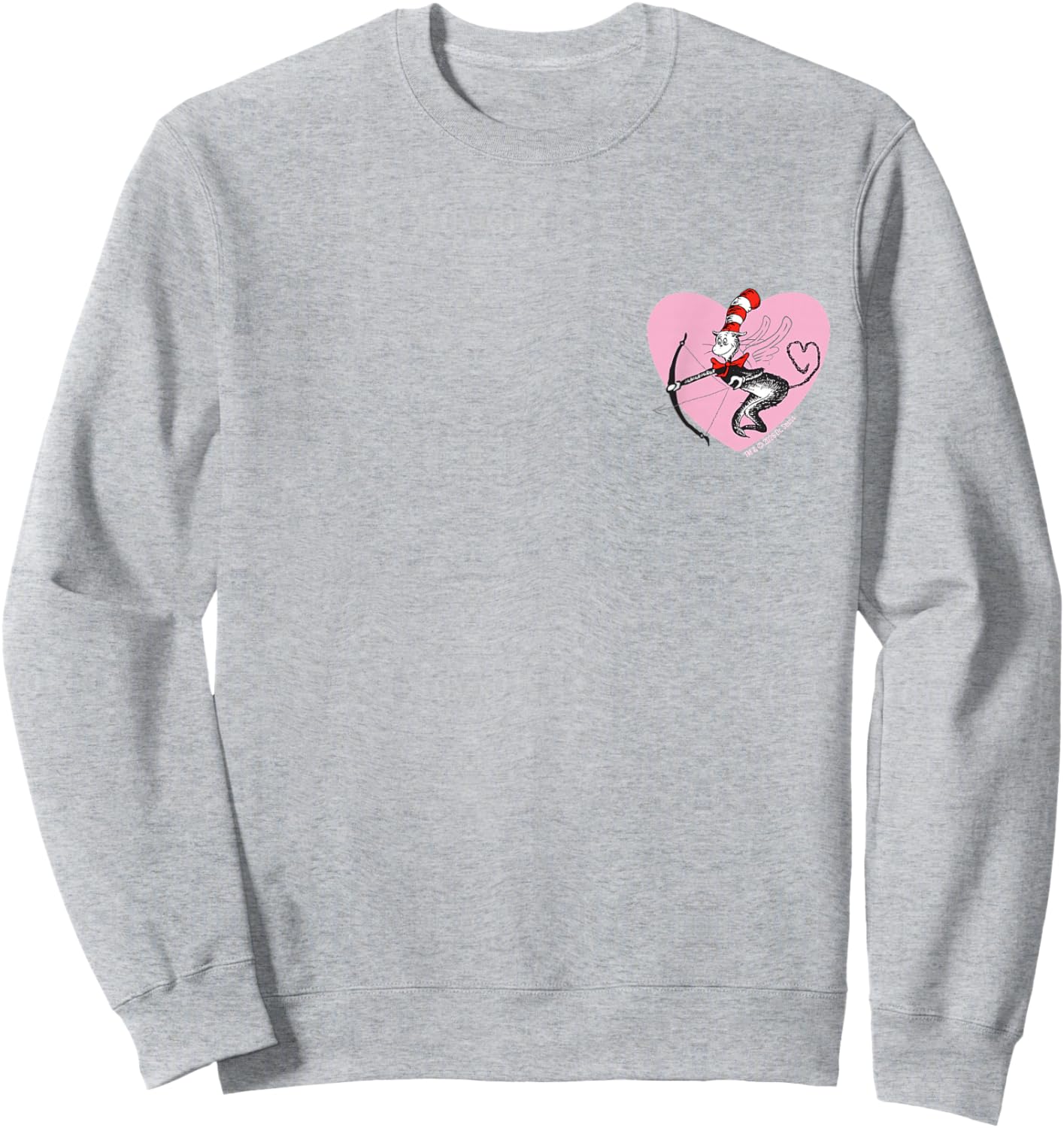 Dr. Seuss Cat in The Hat Love Officially Licensed Sweatshirt - Sweatshirt | Ash
