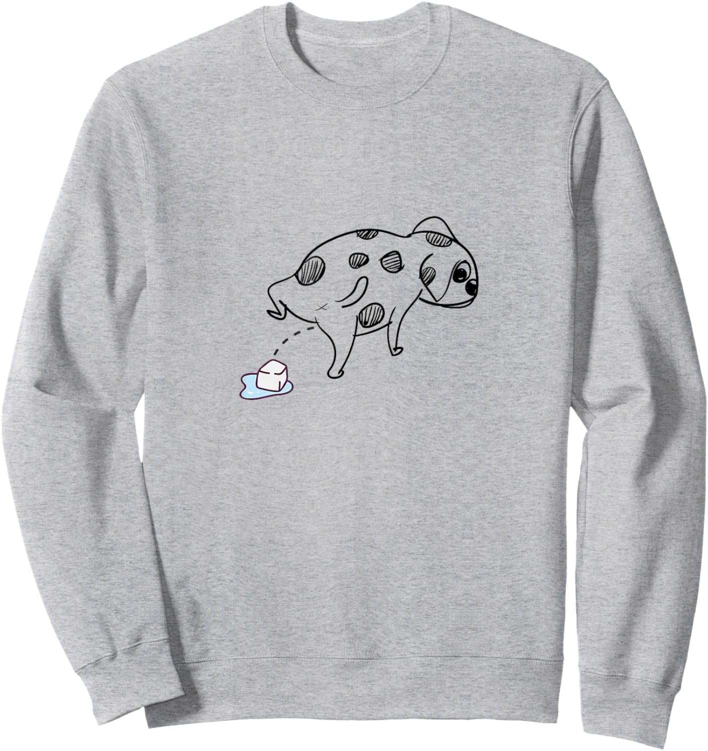 Anti Ice Funny Dog Ice Cube Sweatshirt - Sweatshirt | Ash