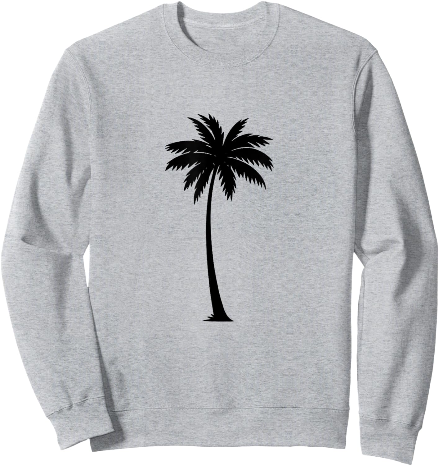 Minimalist Palm Tree Silhouette Coastal Design Sweatshirt - Sweatshirt | Ash