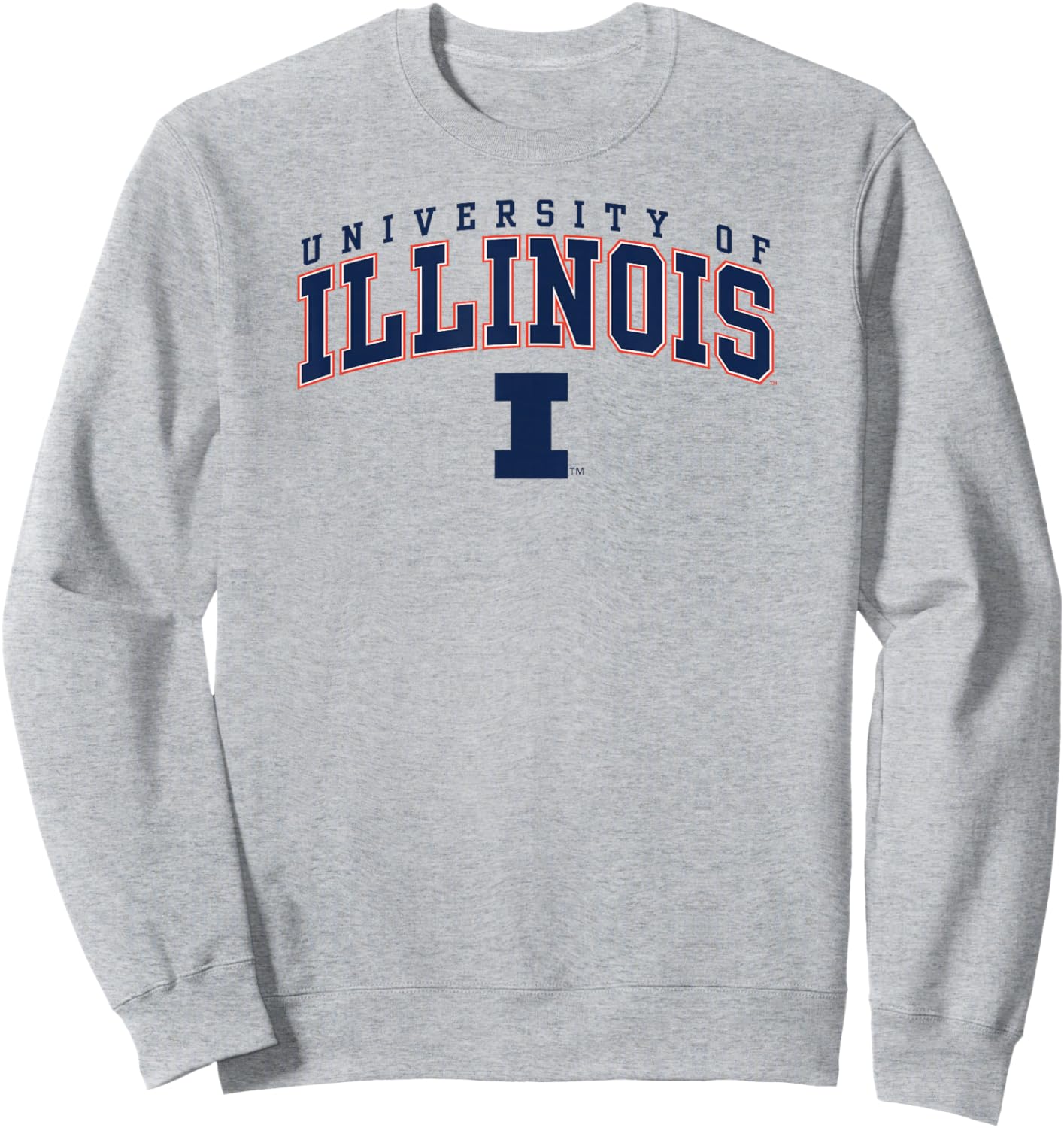 Illinois Fighting Illini Arch Over Gray Officially Licensed Sweatshirt - Sweatshirt | Ash