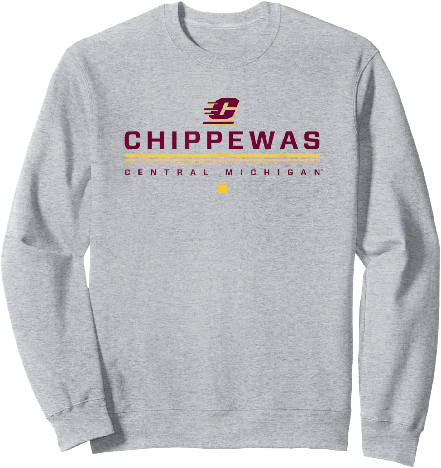 Central Michigan University CMU Chippewas Lines Sweatshirt - Sweatshirt | Ash