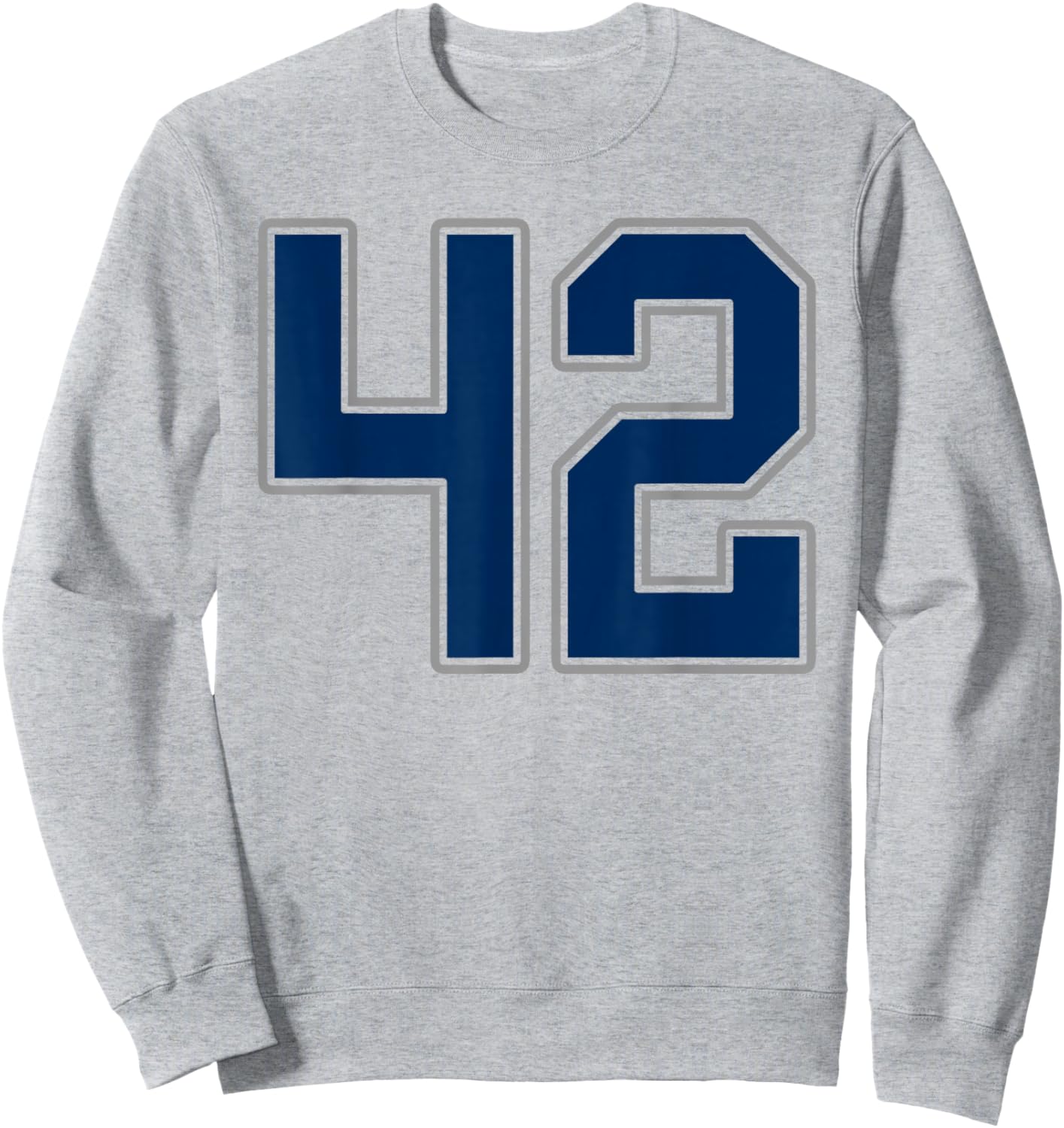Navy Blue Silver Number 42 Jersey Player Uniform #42 Sweatshirt - Sweatshirt | Ash