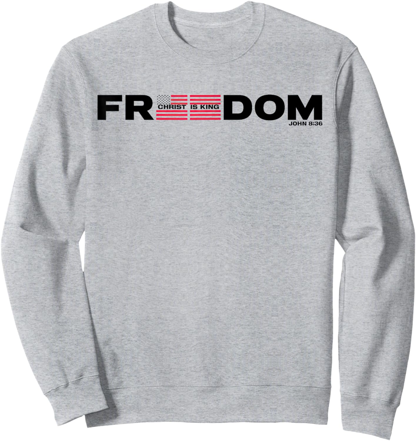 Freedom American Flag Sweatshirt - Sweatshirt | Ash