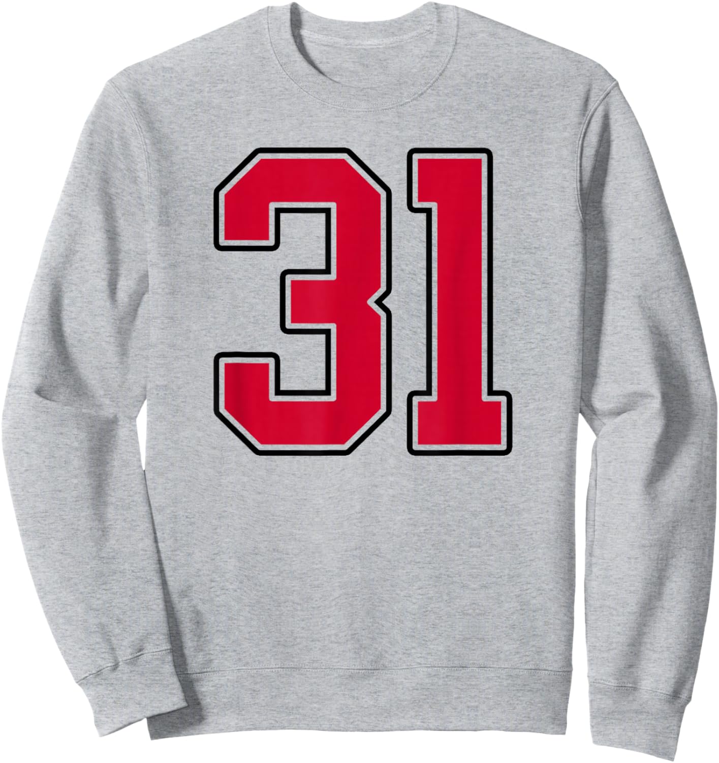 Red and Black Number 31 Jersey Player Uniform #31 Sweatshirt - Sweatshirt | Ash