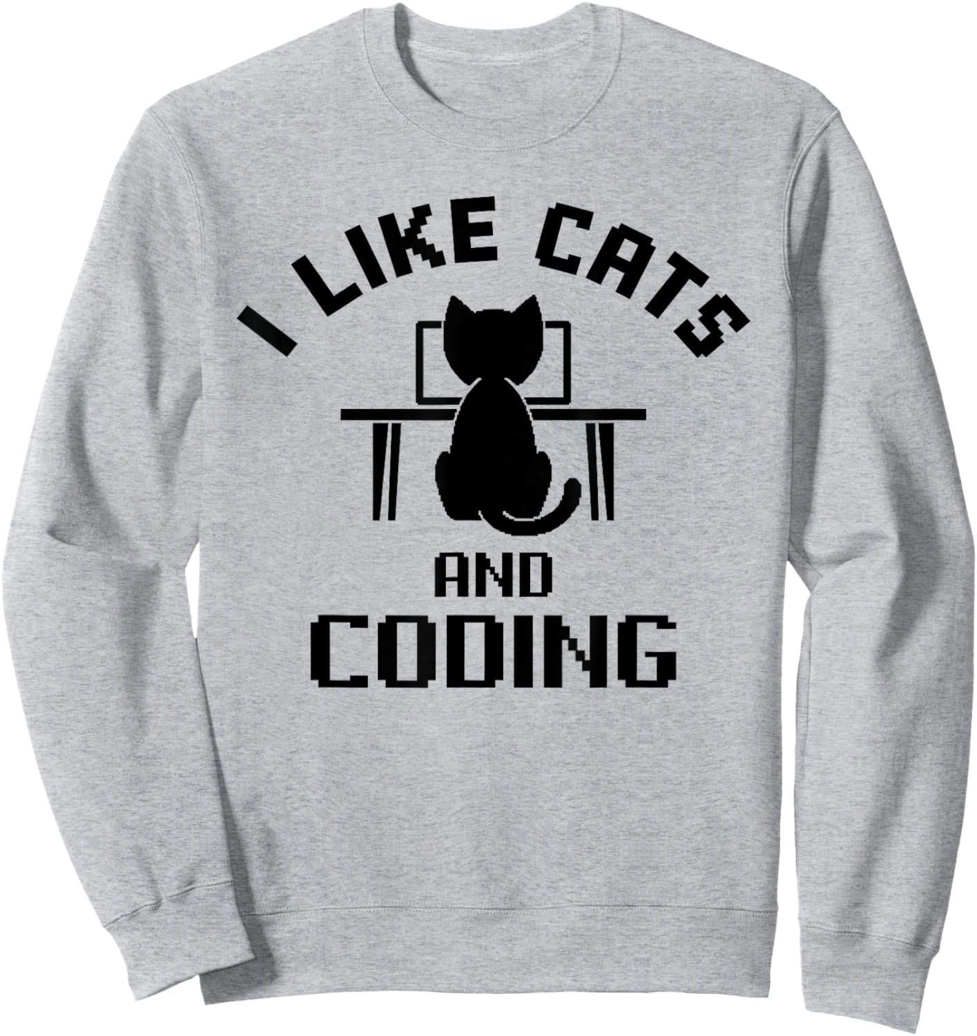 I Like Cats and Coding Funny Design Sweatshirt - Sweatshirt | Ash
