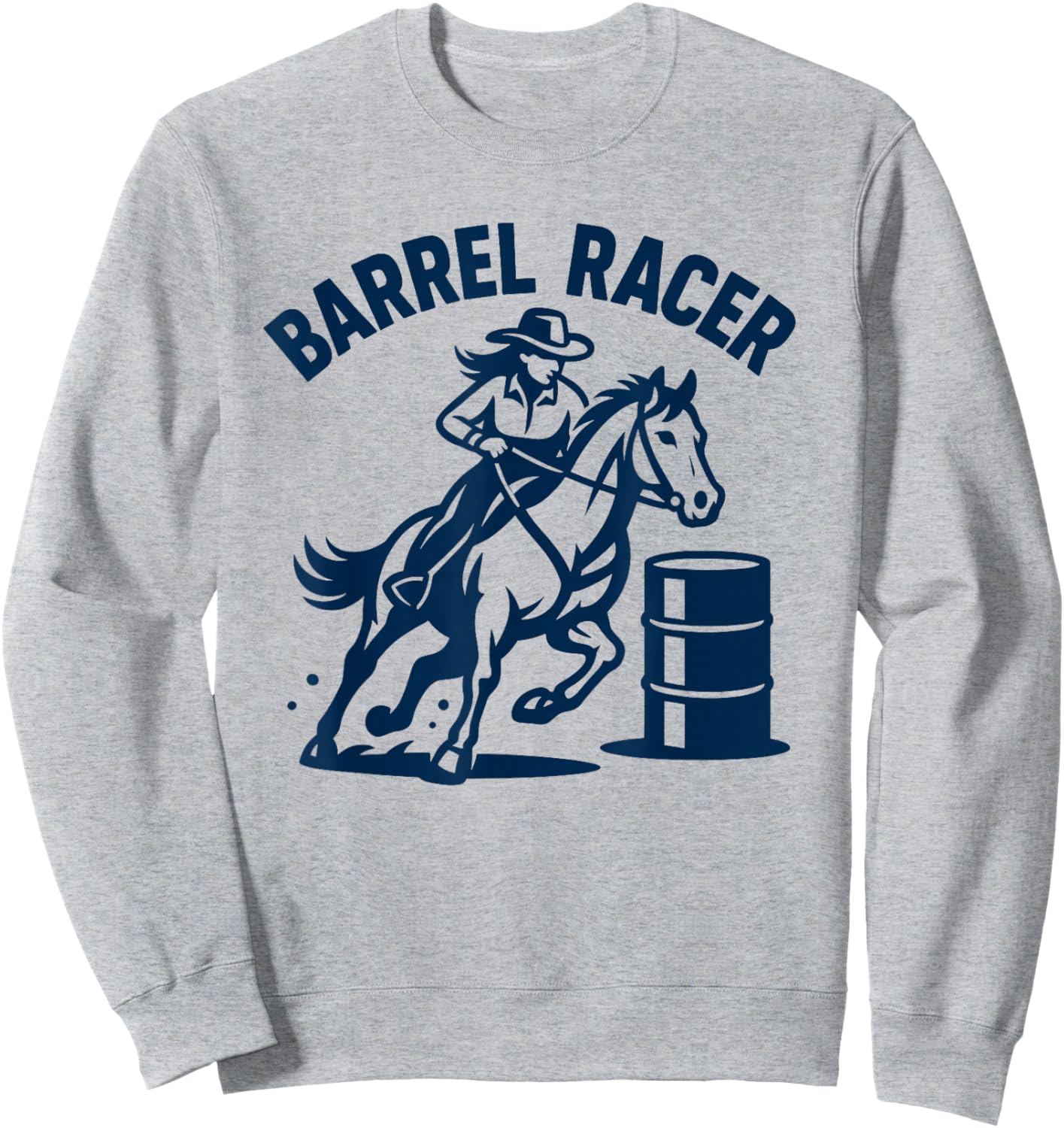 Western Barrel Racing Horse Rider Cowgirl Art Sweatshirt - Sweatshirt | Ash