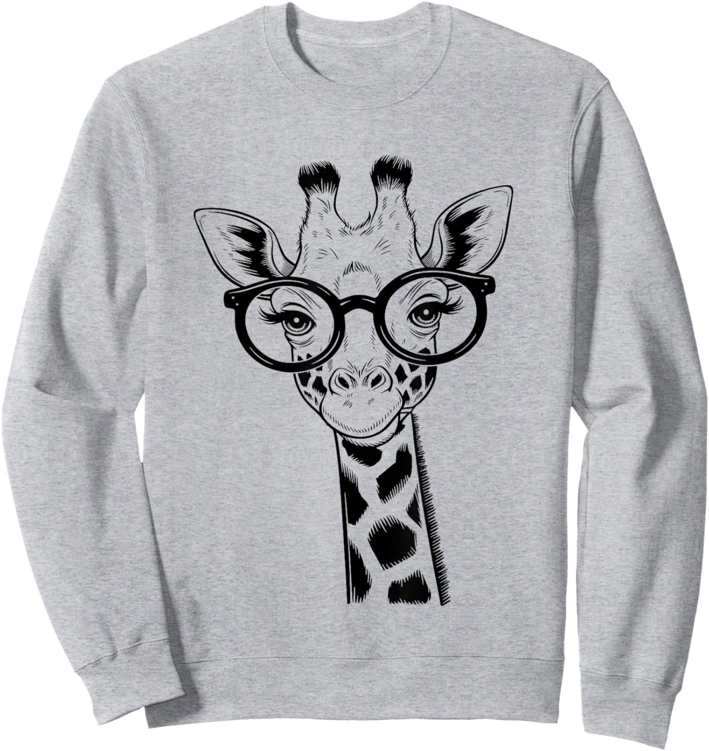 Giraffe Glasses Cool Giraffe Animal Lover Sweatshirt - Sweatshirt | Ash