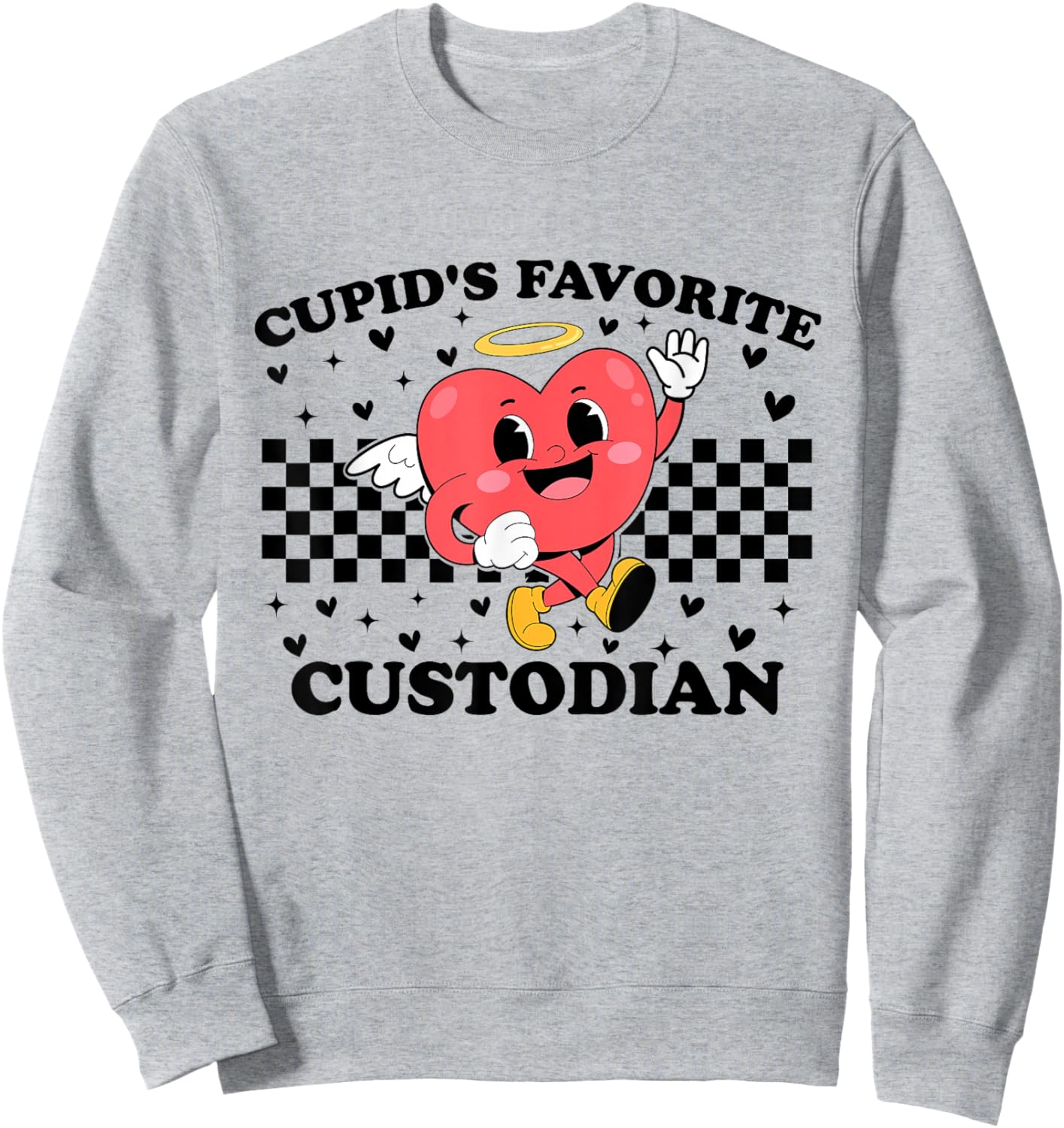 Cupid’s Favorite Custodian Valentines Funny Cupid Sweatshirt - Sweatshirt | Ash
