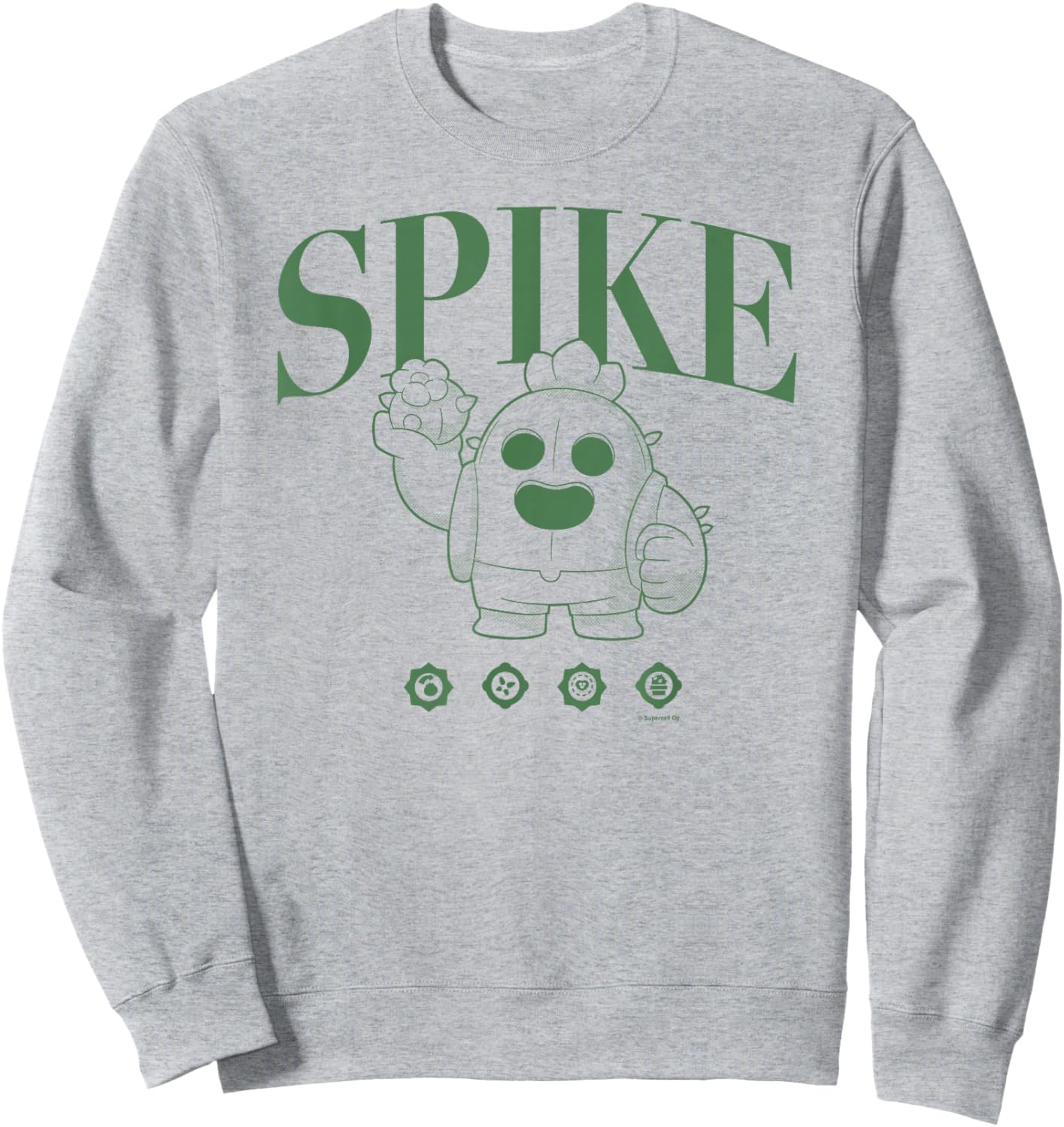 Brawl Stars Spike The Legendary Brawler Line Art Portrait Sweatshirt - Sweatshirt | Ash
