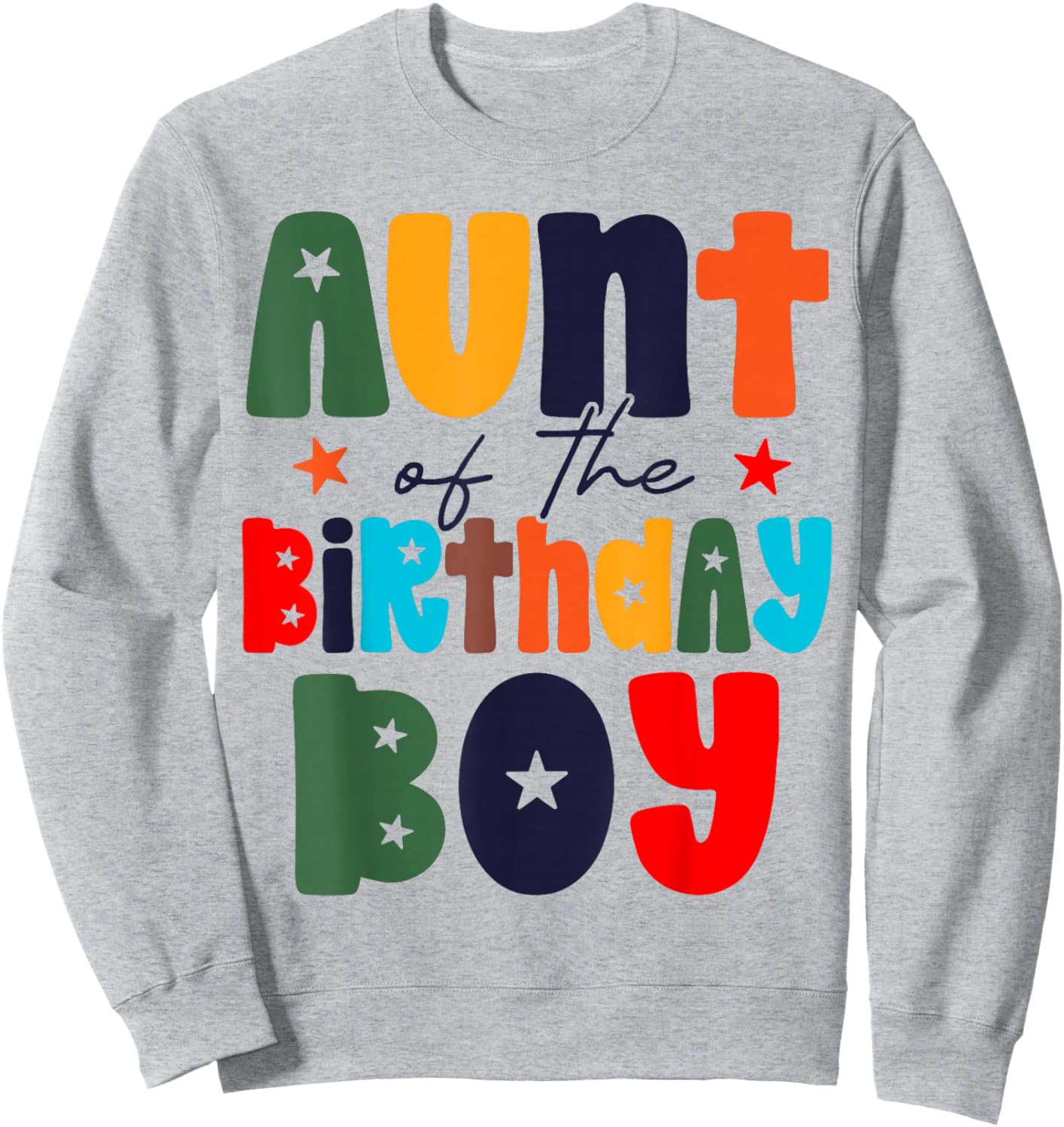Aunt of The Birthday Boy Matching Family Birthday Party Sweatshirt - Sweatshirt | Ash
