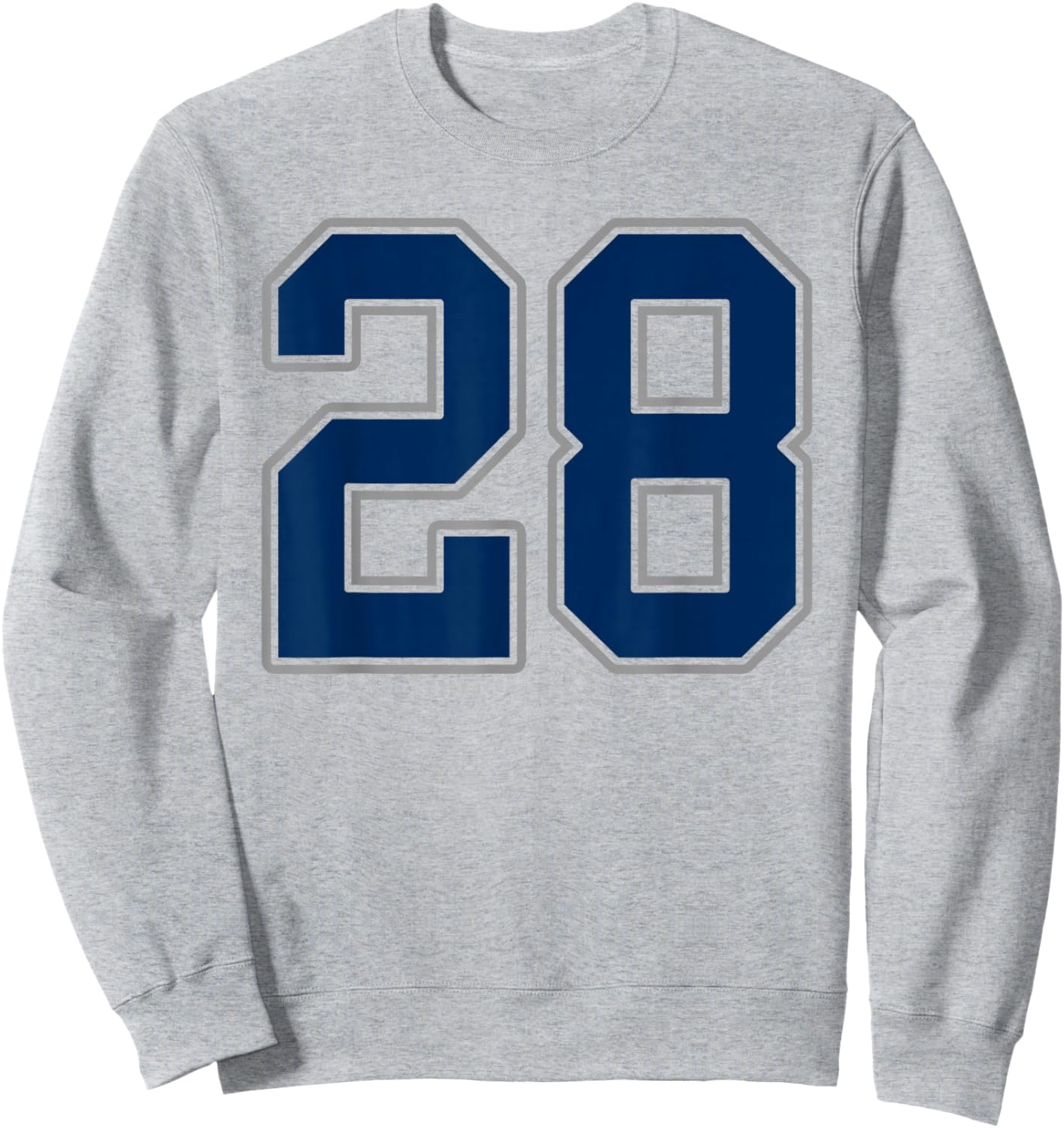 Navy Blue Silver Number 28 Jersey Player Uniform #28 Sweatshirt - Sweatshirt | Ash
