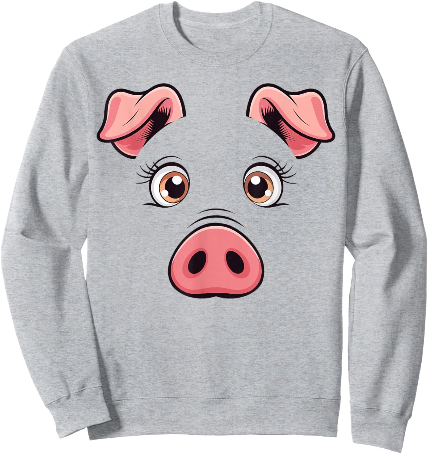 Pig Face Shirt Adult Kids Men Women Pink Pig Face Costume Sweatshirt - Sweatshirt | Ash