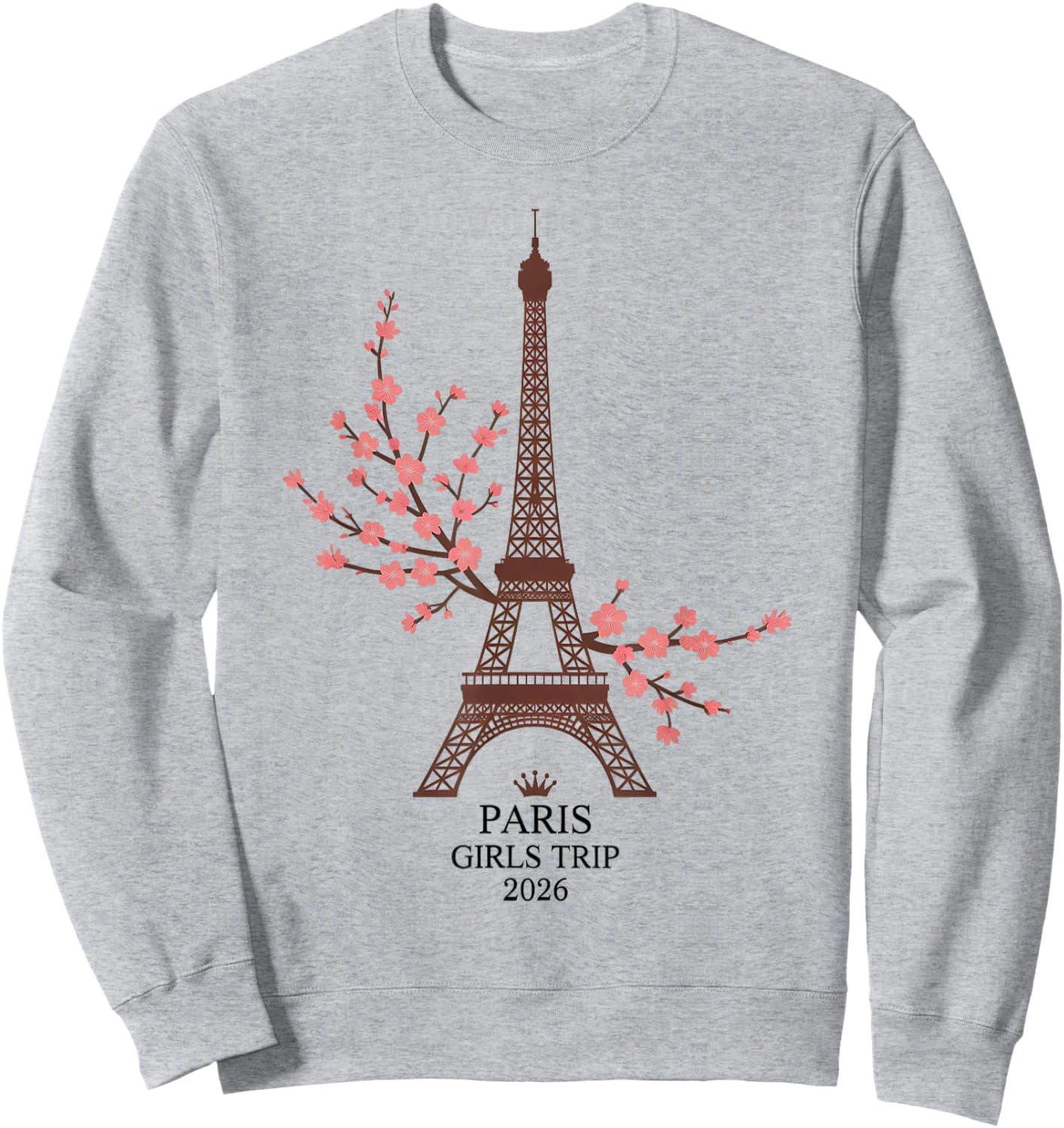Vintage Paris Girls Trip 2026 Flight Fabulous Vacay Matching Sweatshirt - Sweatshirt | Ash