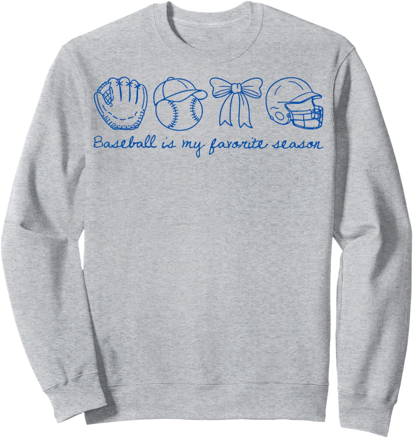 Baseball is My Favorite Season Coquette Bow Women Girls Sweatshirt - Sweatshirt | Ash