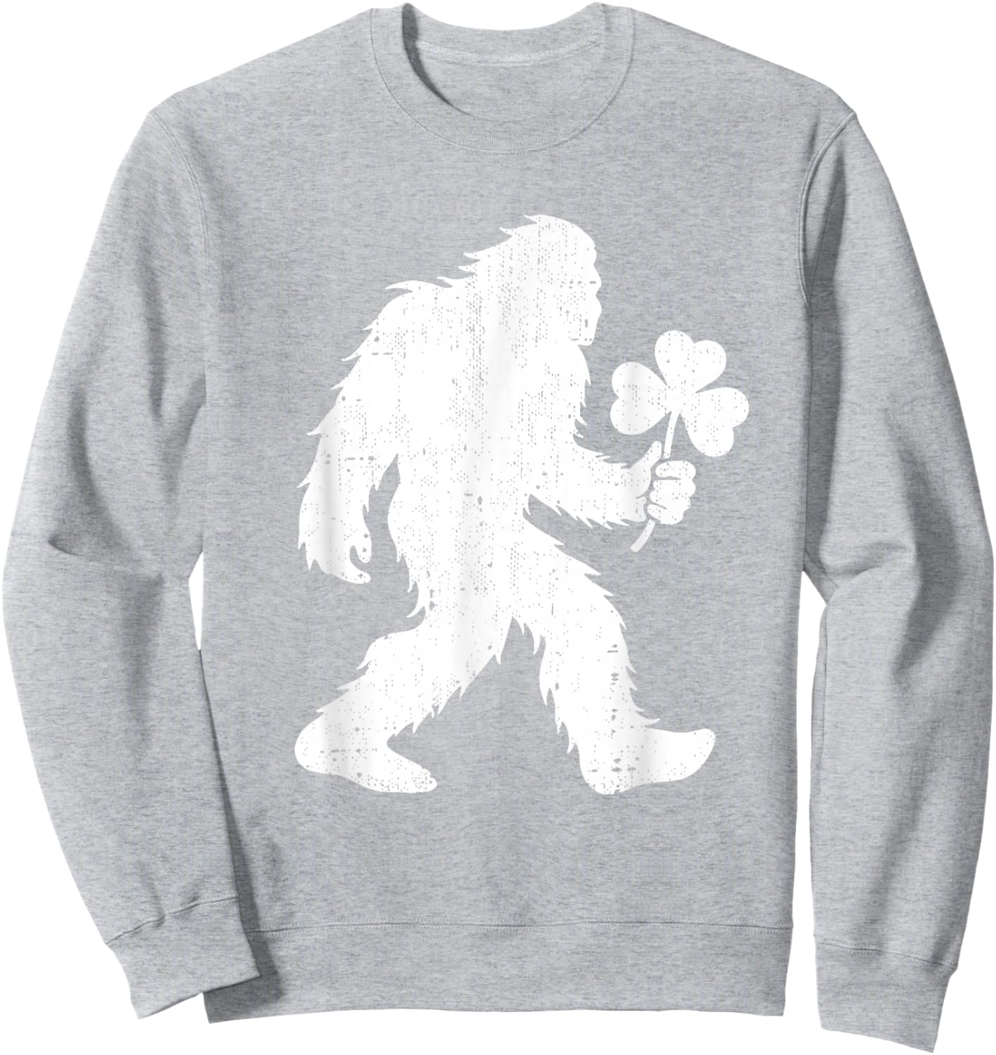 Bigfoot Shamrock St Patricks Day Adults Kids March Sweatshirt - Sweatshirt | Ash