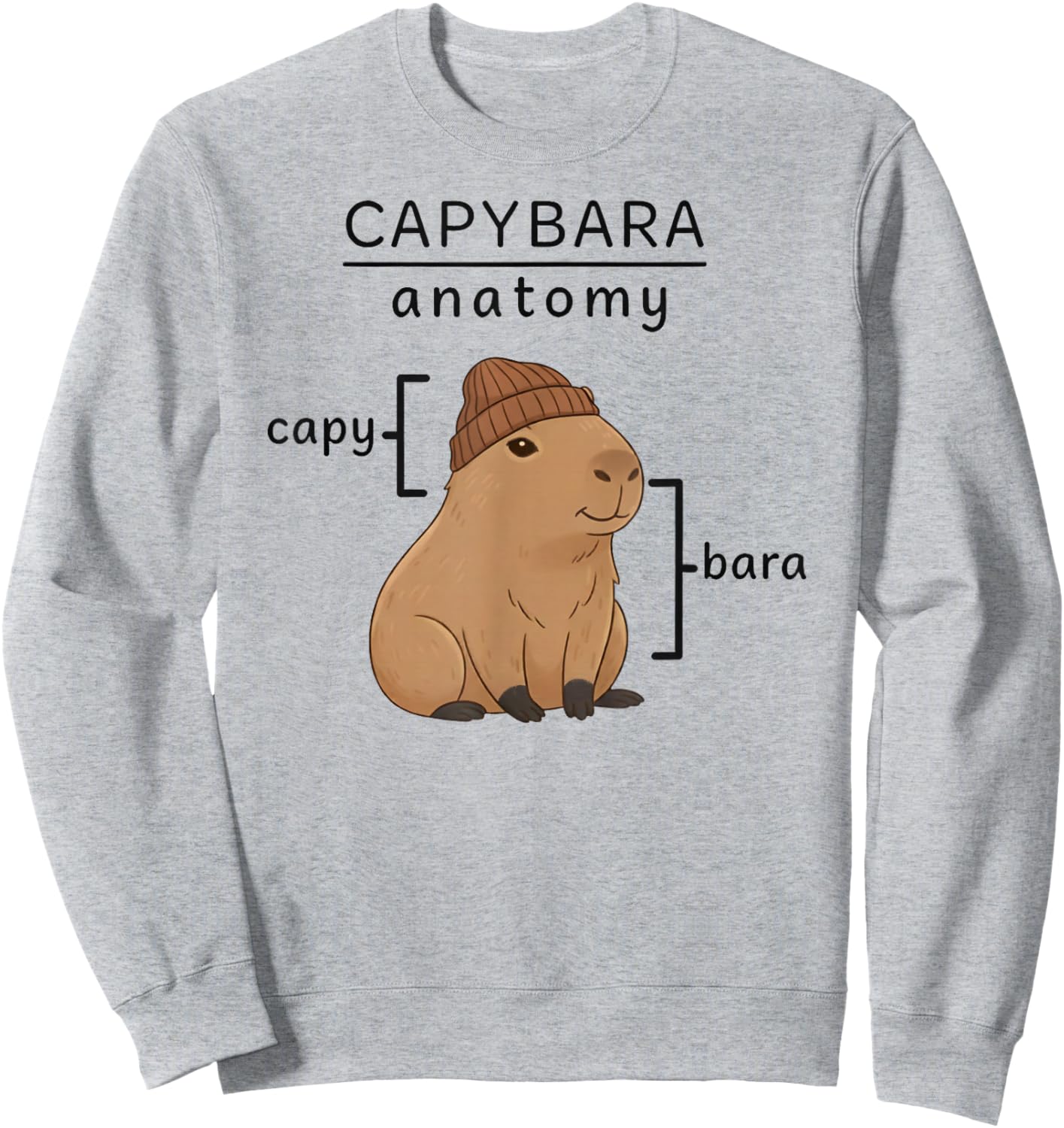 Funny Capybara Anatomy Zoo Boys Girls Kids Sweatshirt - Sweatshirt | Ash