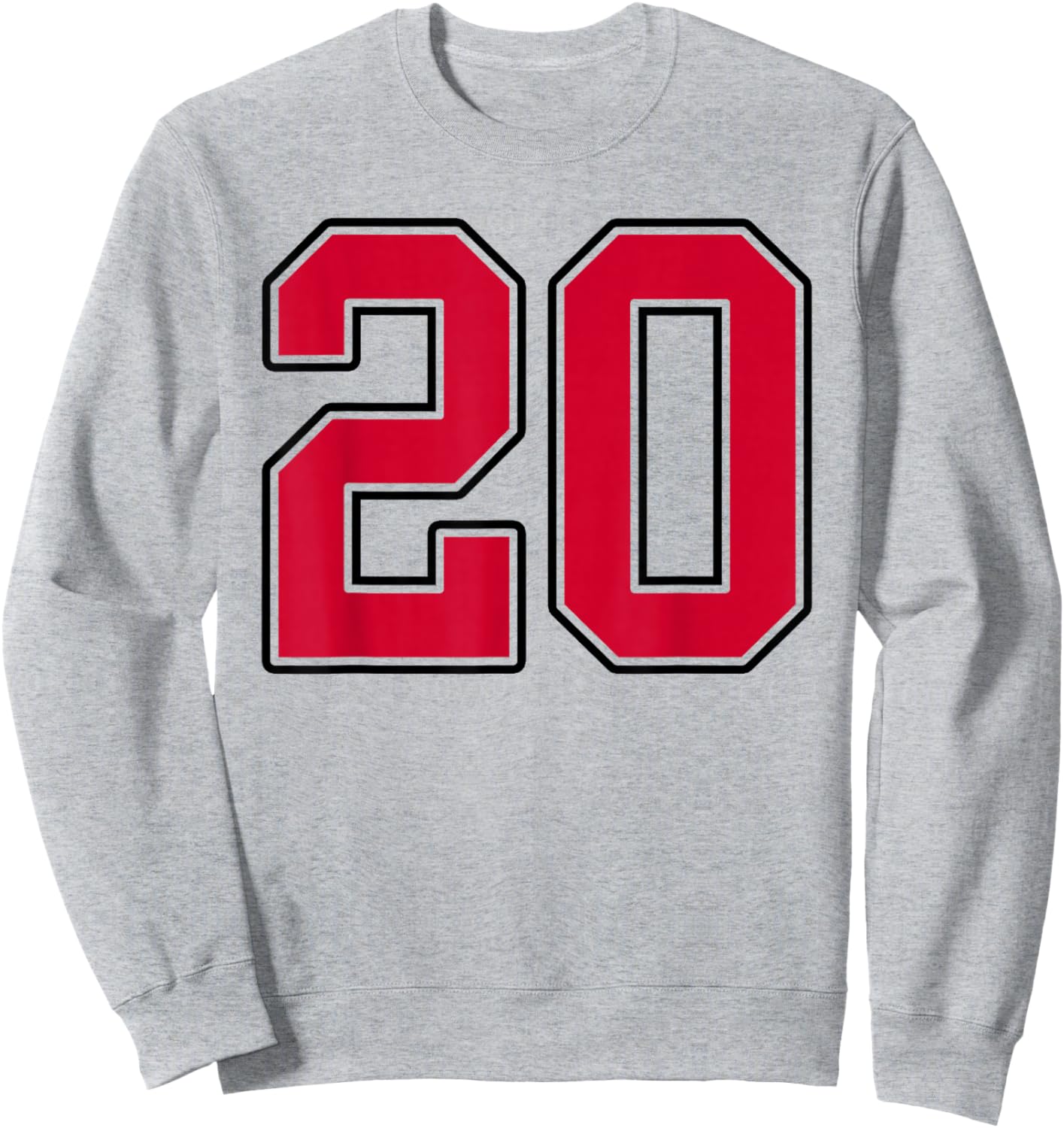 Red and Black Number 20 Jersey Player Uniform #20 Sweatshirt - Sweatshirt | Ash