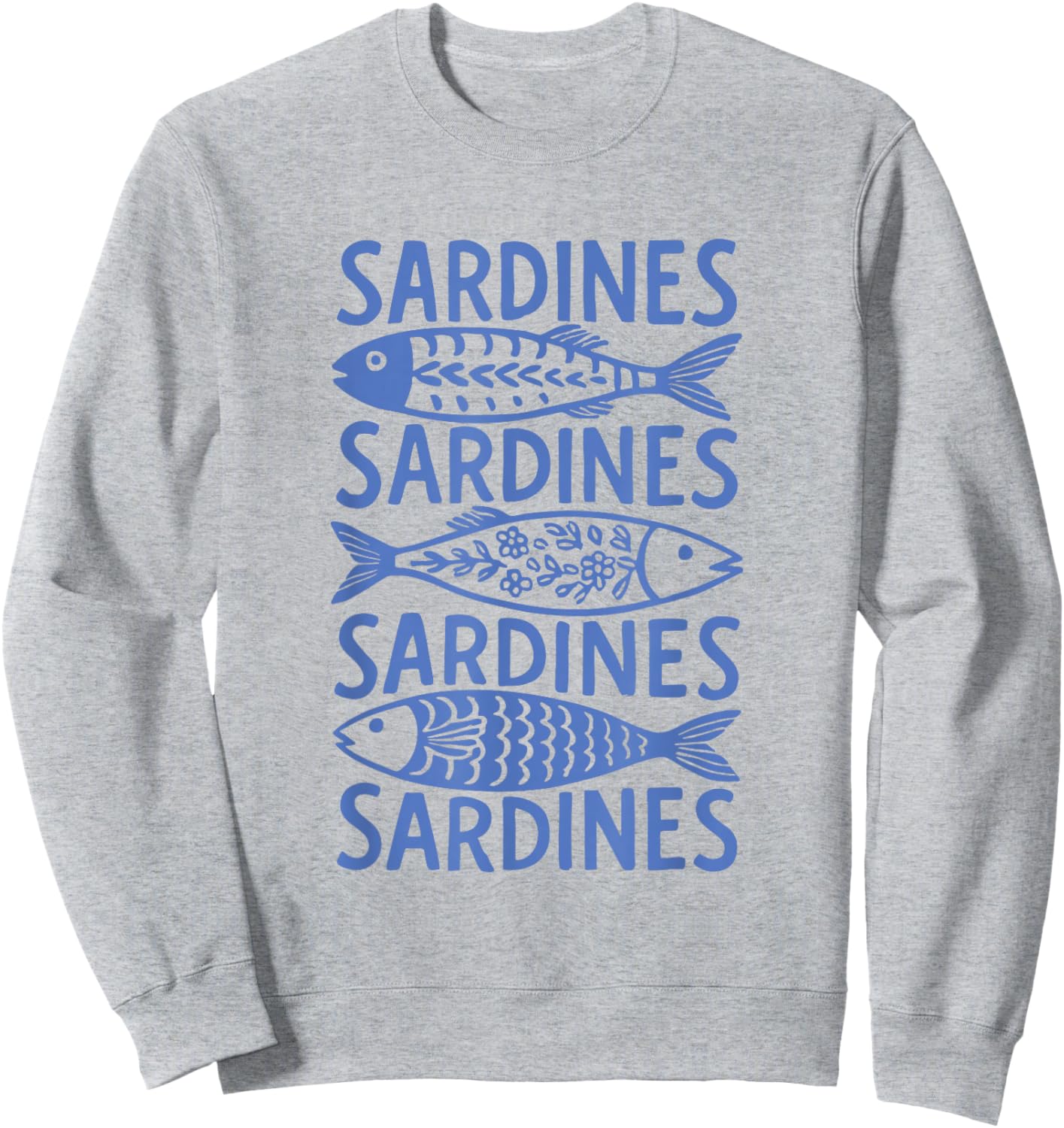 Sardine – Tinned Fish Retro Art Sweatshirt - Sweatshirt | Ash