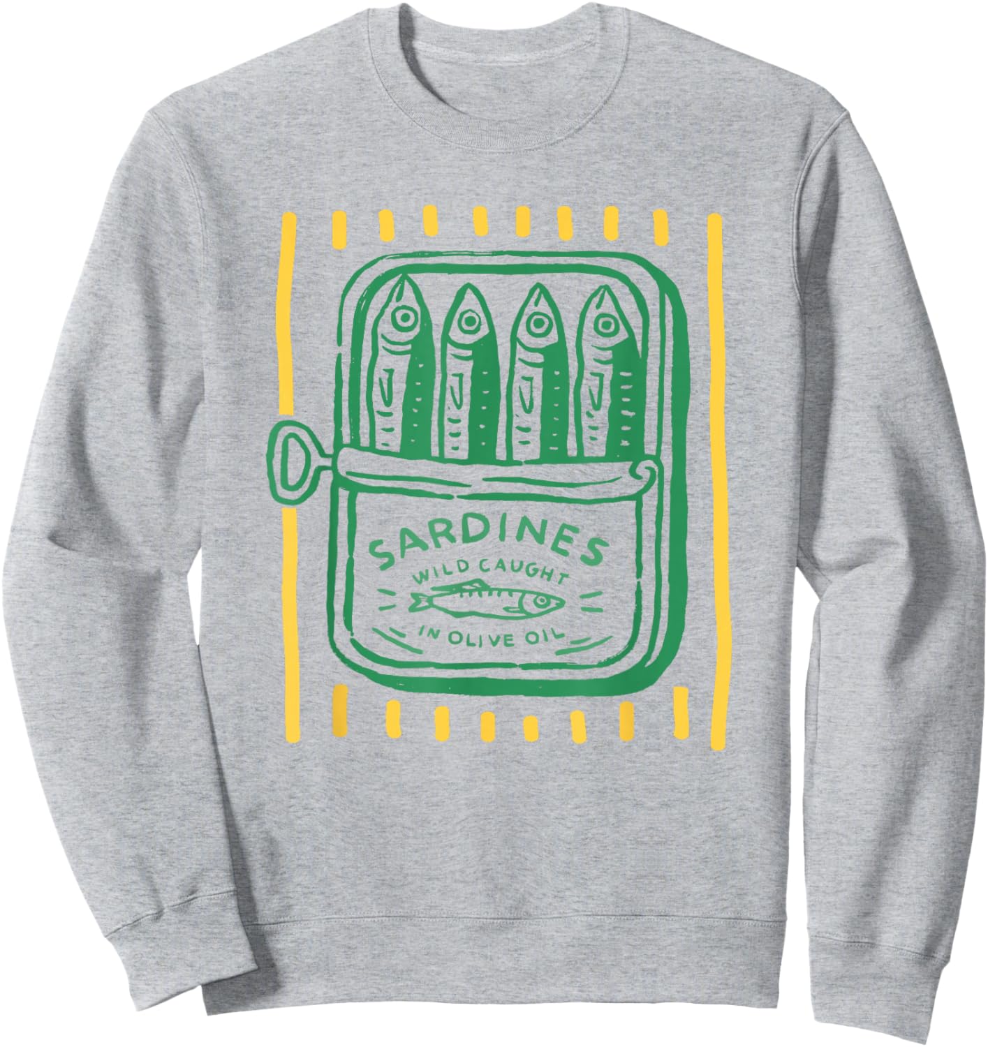 Les Sardines Fisherman Aesthetic Coastal Sardine Tinned Fish Sweatshirt - Sweatshirt | Ash