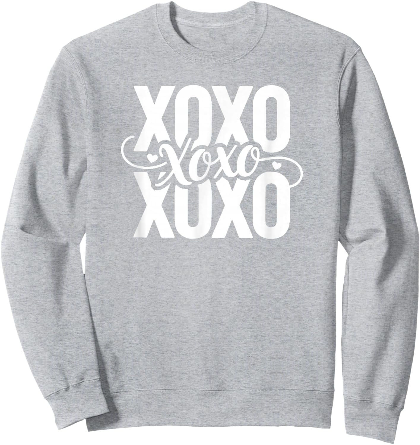 XOXO Hugs and Kisses Pink Retro Typography Valentine Sweatshirt - Sweatshirt | Ash