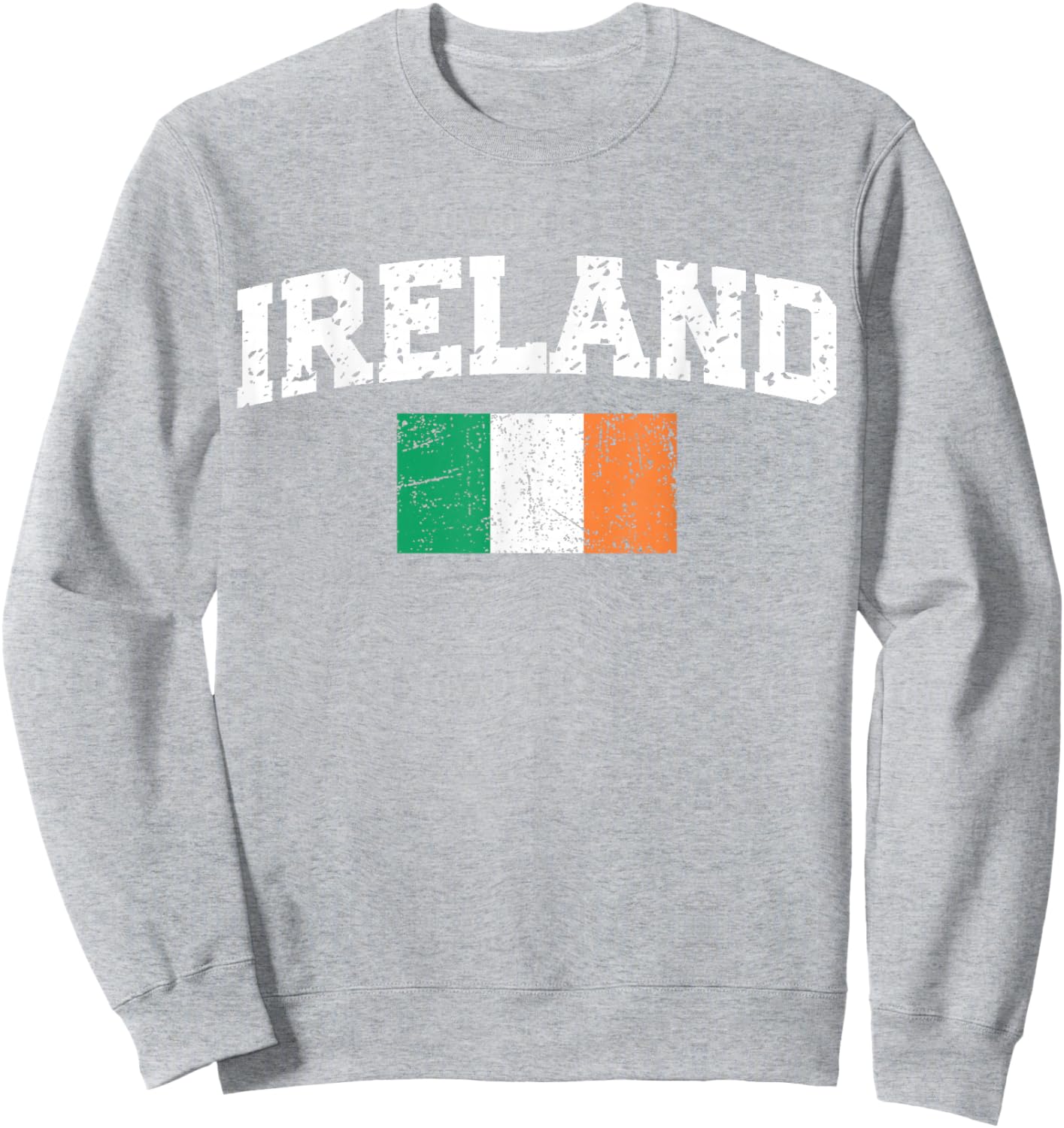 Vintage Ireland Irish Flag St Patrick's Day Men Women Kids Sweatshirt - Sweatshirt | Ash