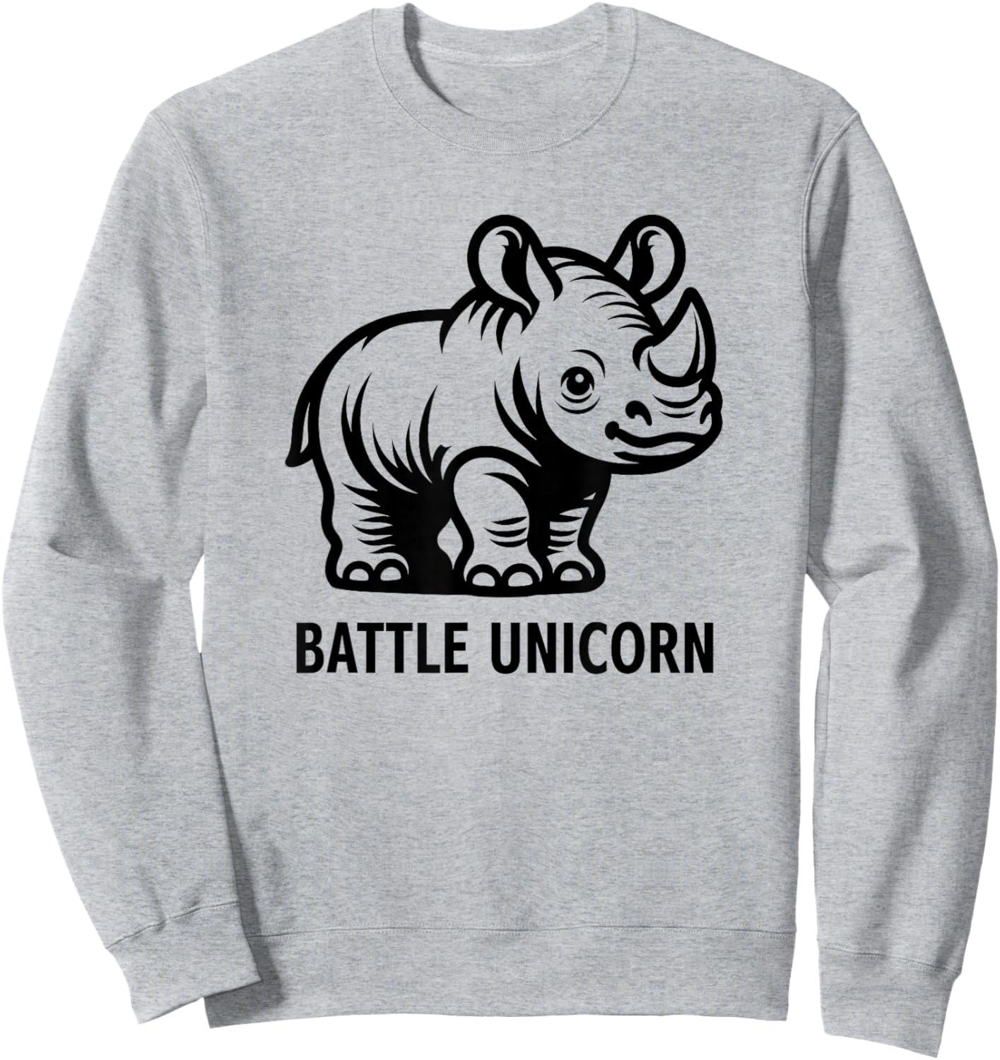 Rhino, Battle Unicorn, Funny, Jokes, Sarcastic Sweatshirt - Sweatshirt | Ash