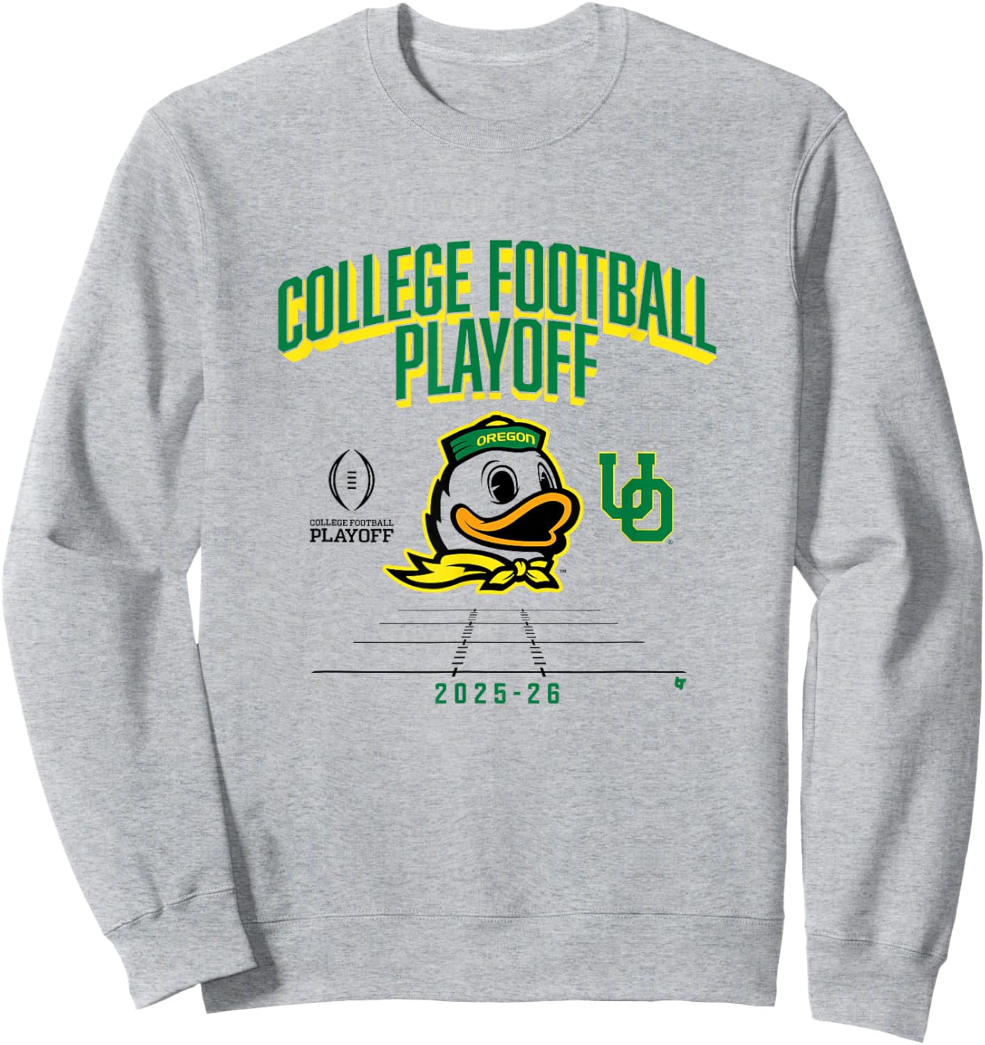 Oregon Ducks College Football Playoff Mascot Text 2025 Sweatshirt - Sweatshirt | Ash