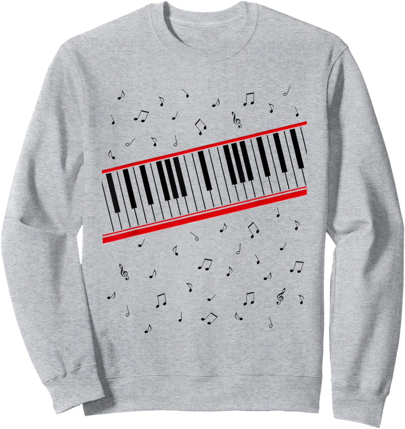 Piano Keys Funny Women Sweatshirt - Sweatshirt | Ash