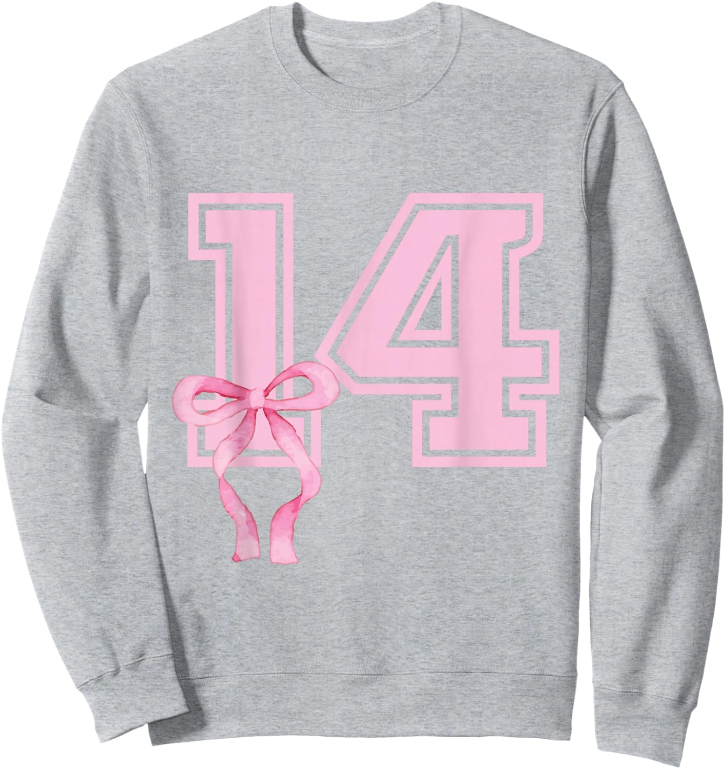 14th Birthday Girl Coquette Pink Bows Fourteenth Years Old Sweatshirt - Sweatshirt | Ash