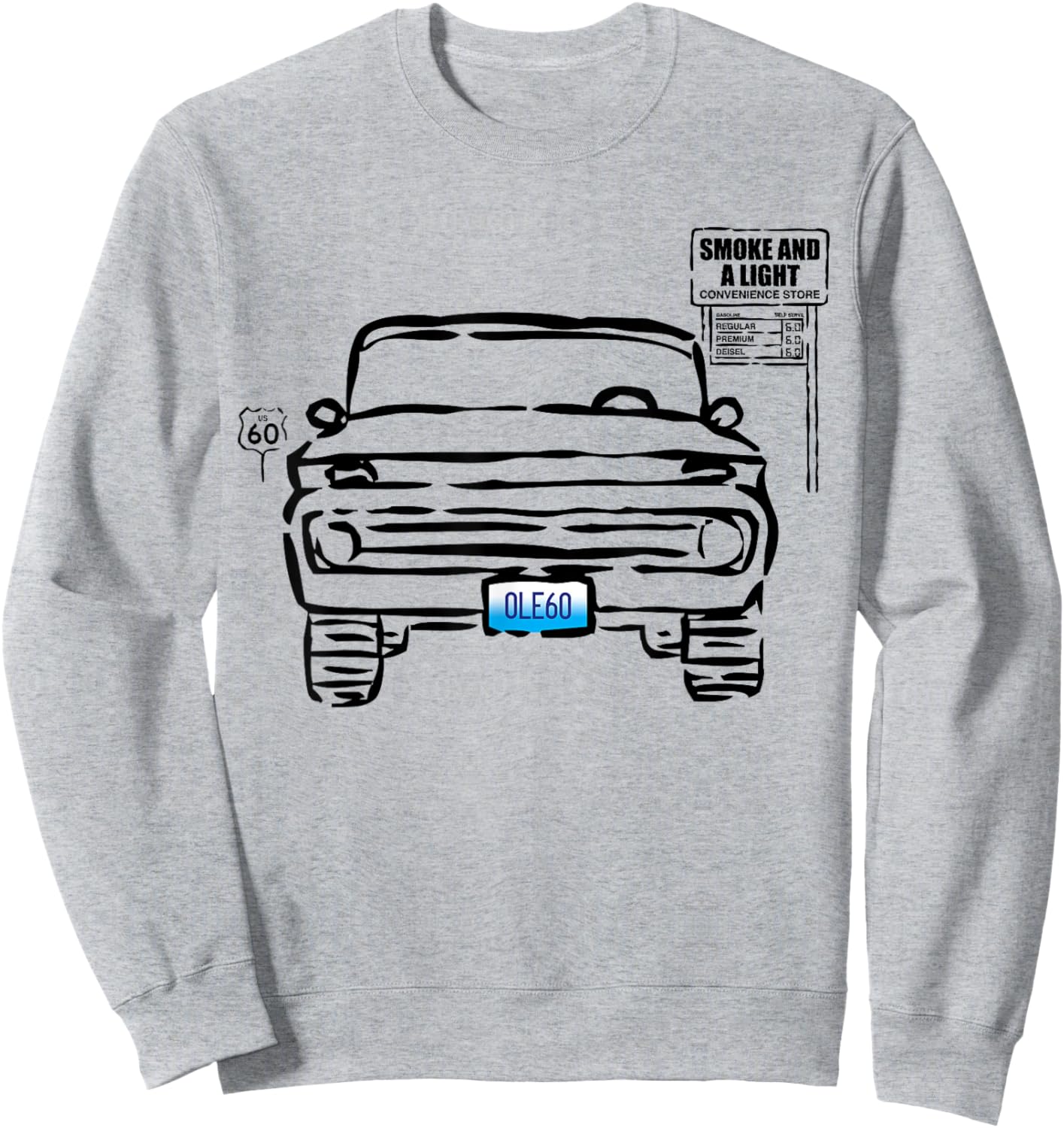 Ole 60 Outta My Way Truck Sweatshirt - Sweatshirt | Ash