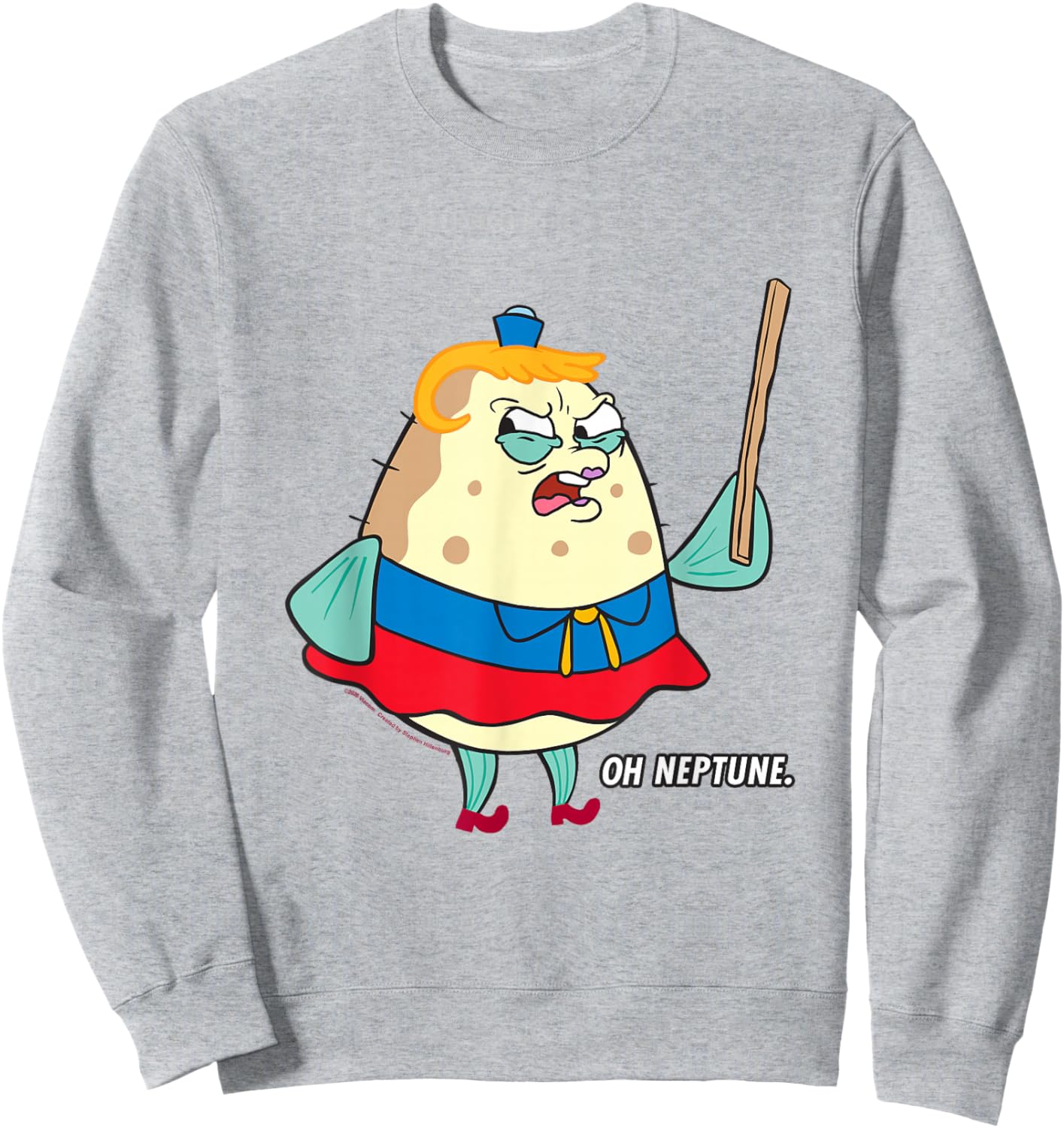 Spongebob Angry Mrs. Puff Oh Neptune Funny Cartoon Sweatshirt - Sweatshirt | Ash