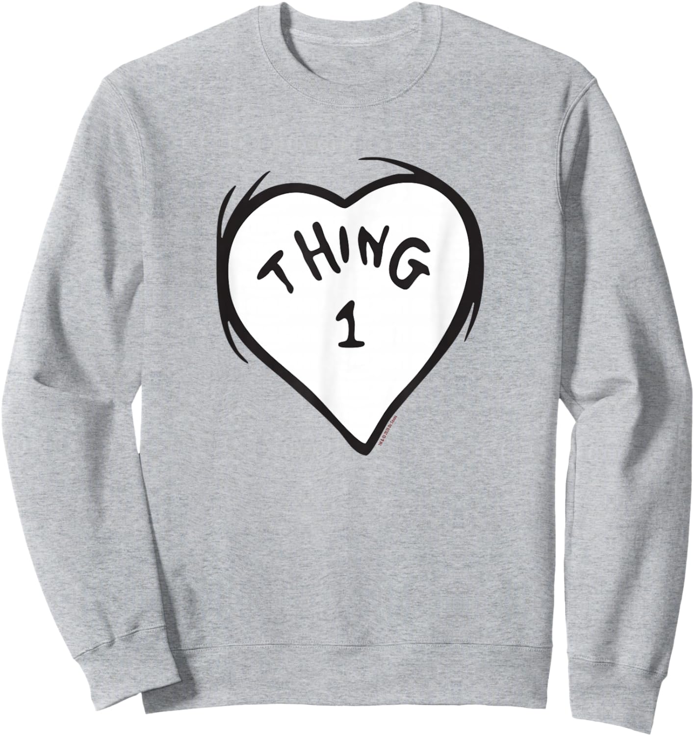 The Cat in The Hat Heart Thing One Officially Licensed Sweatshirt - Sweatshirt | Ash