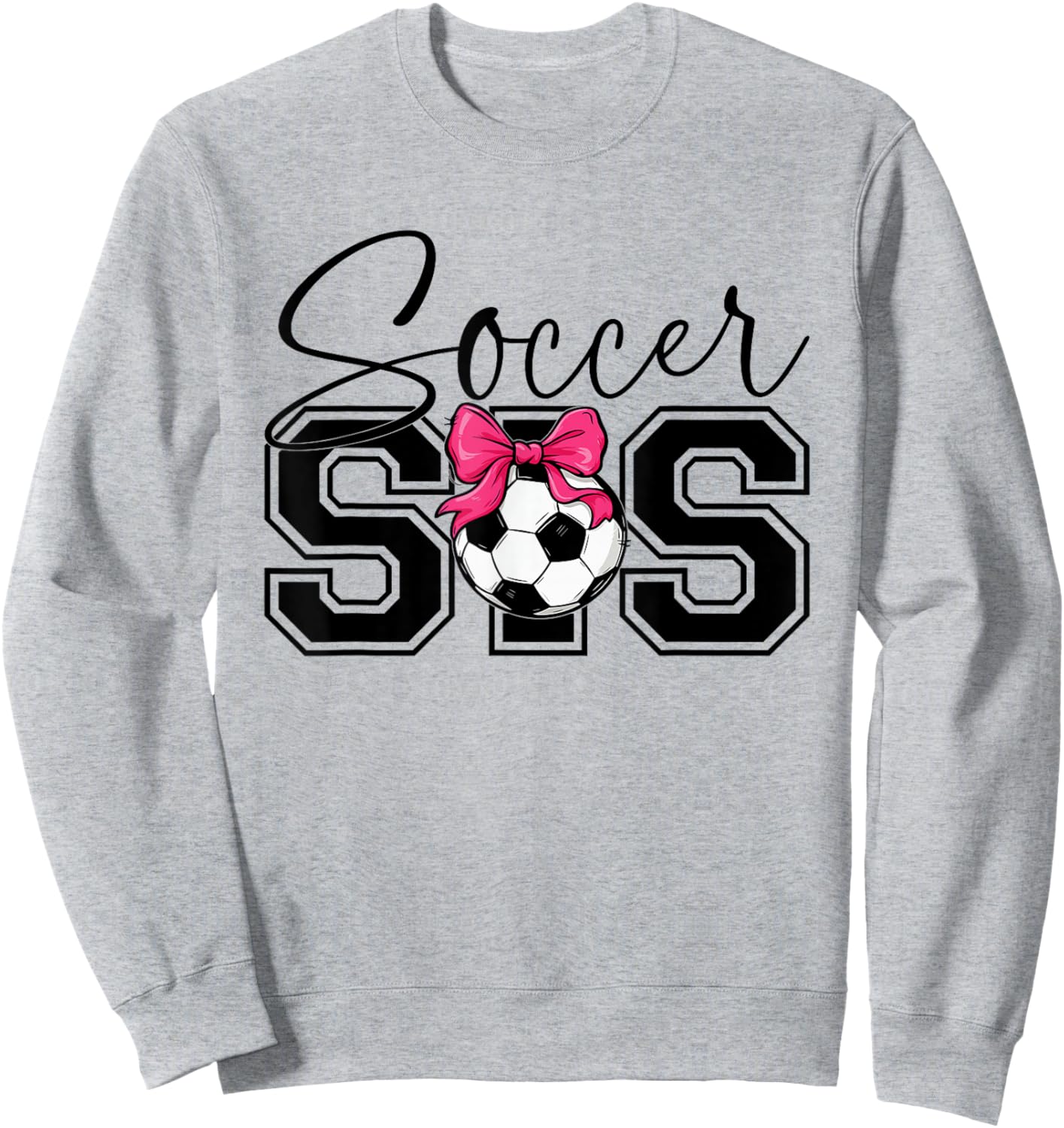 Soccer Sister Heart Big Sister Little Swing Sweatshirt - Sweatshirt | Ash