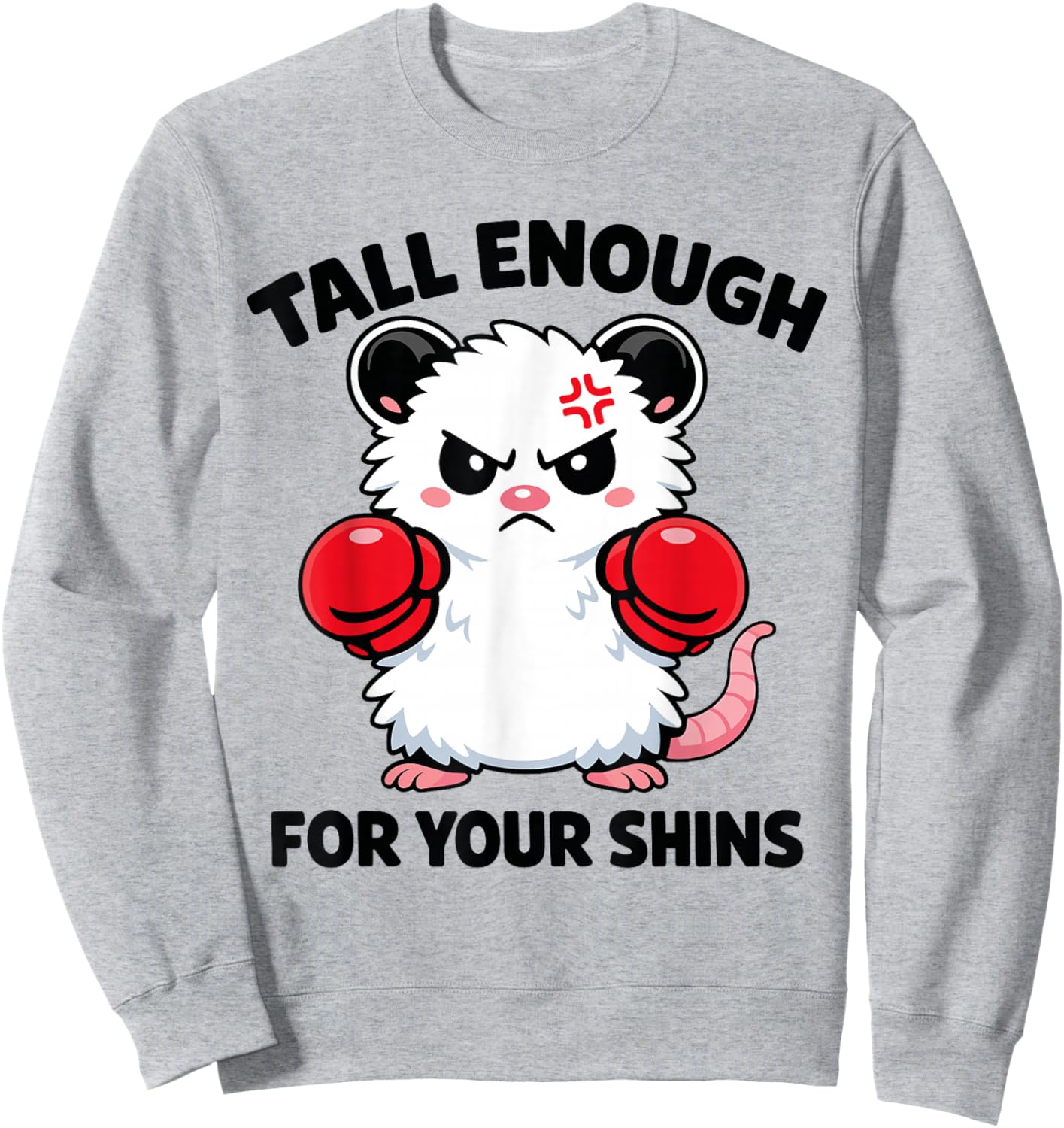 Tall Enough for Your Shins - Funny Possum Meme Sweatshirt - Sweatshirt | Ash