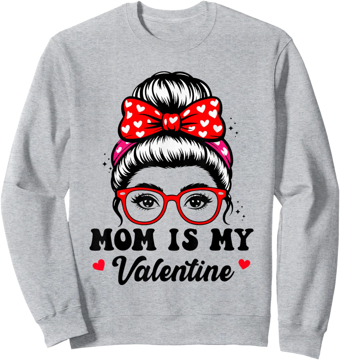 Groovy Mama is My Valentine Funny Heart Boys Girls Sweatshirt - Sweatshirt | Ash