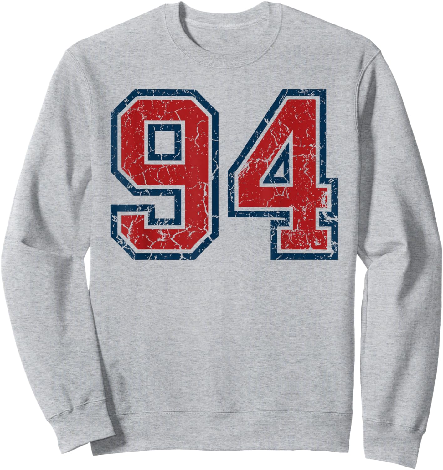 Red and Blue Sports Number 94 Jersey Uniform Player Fan Sweatshirt - Sweatshirt | Ash