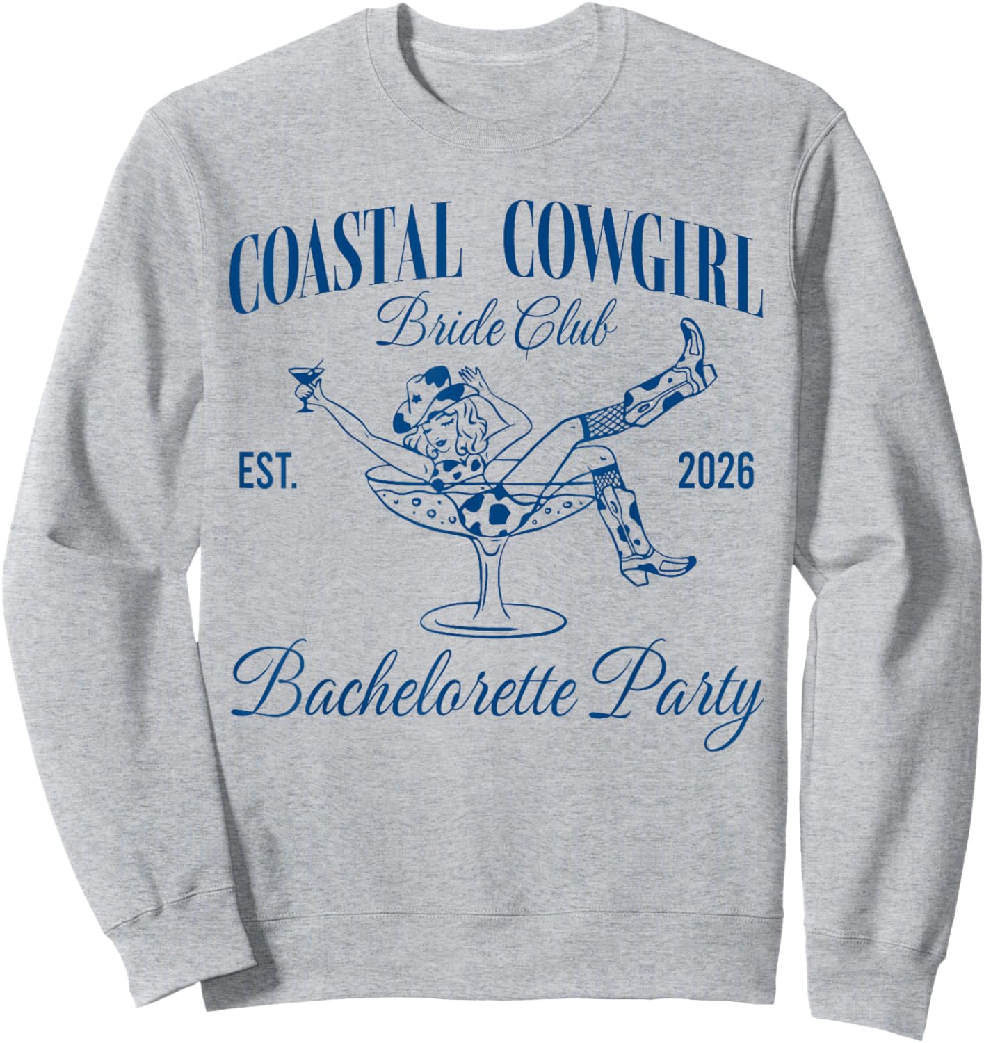 Coastal Cowgirl Bride Club Est 2026 Beach Bachelorette Sweatshirt - Sweatshirt | Ash