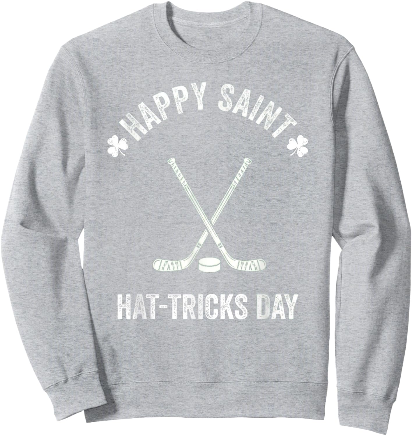 Hockey St Patricks Day Boys Men Shamrock Hockey Sweatshirt - Sweatshirt | Ash