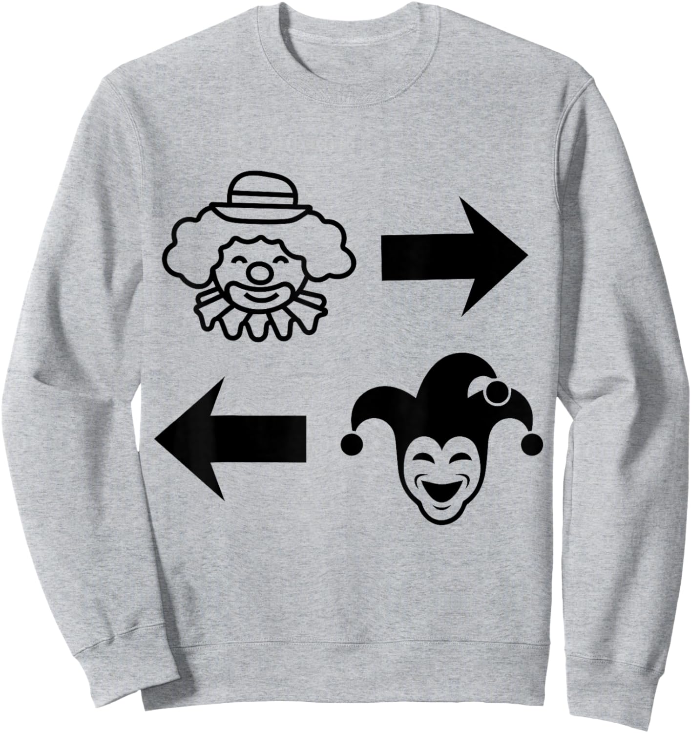 Clowns to The Right Jokers to The Left Fun Halloween Sweatshirt - Sweatshirt | Ash