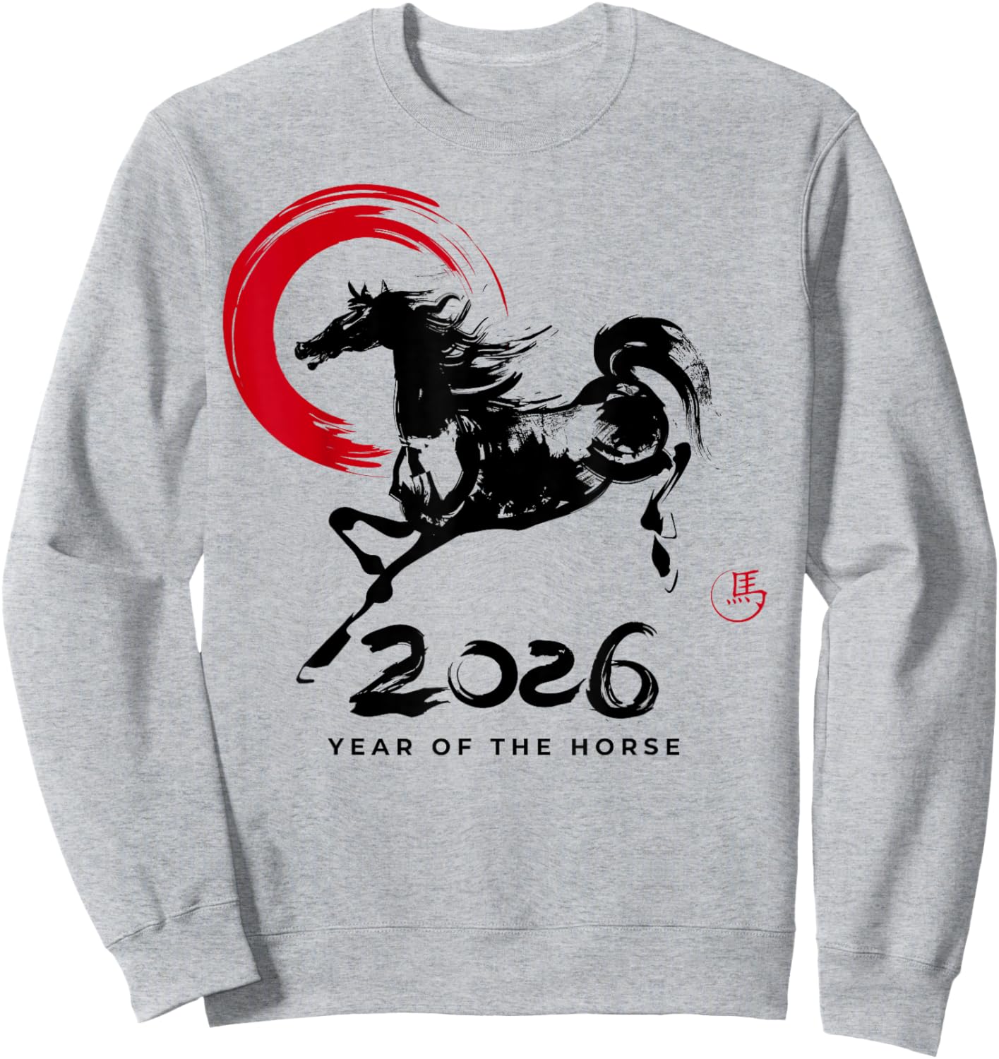 Chinese New Year 2026 Year of The Horse Happy Lunar New Year Sweatshirt - Sweatshirt | Ash
